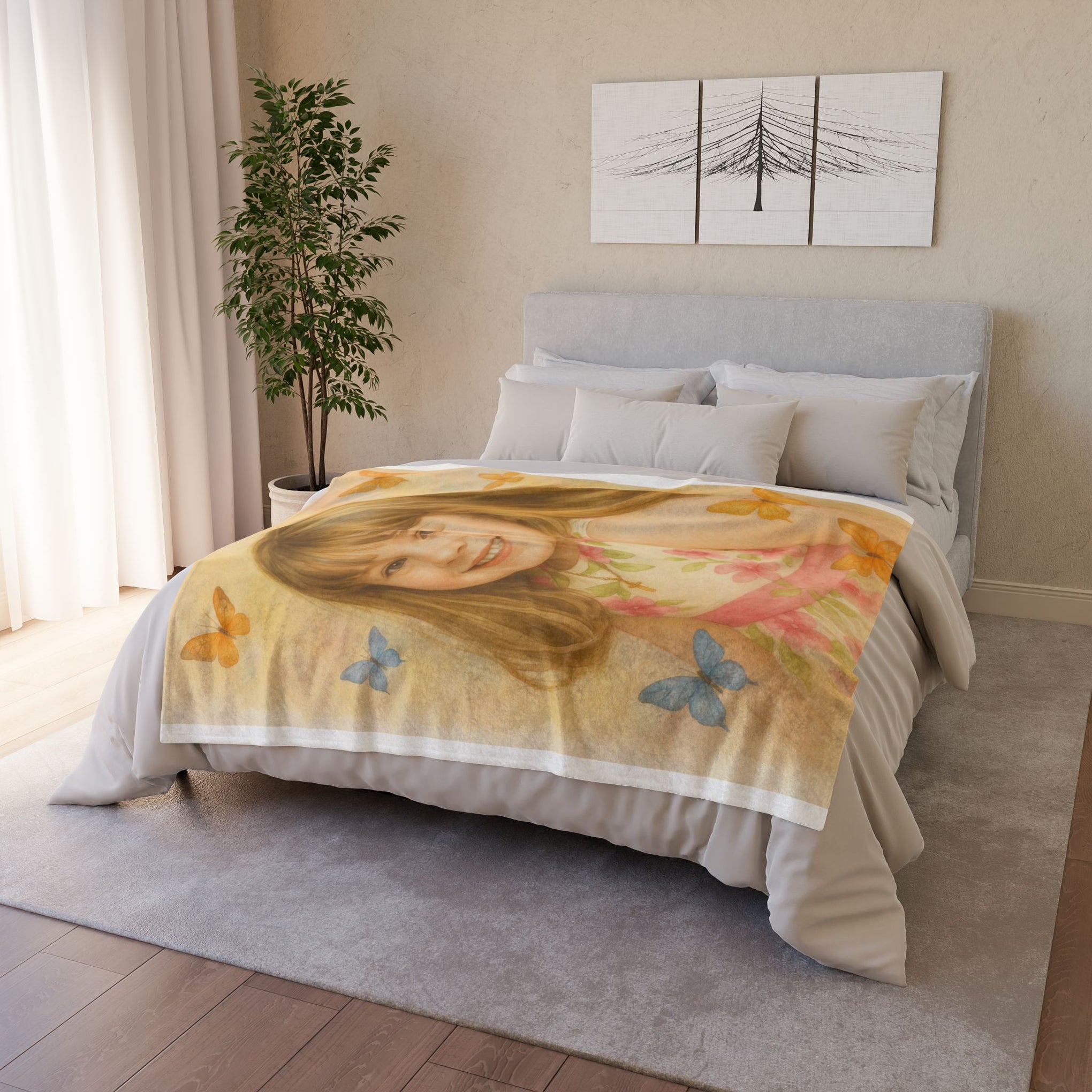 Custom Polyester Blanket, 3 sizes to choose from - Cozy Nature-Inspired Throw for Kids & Family