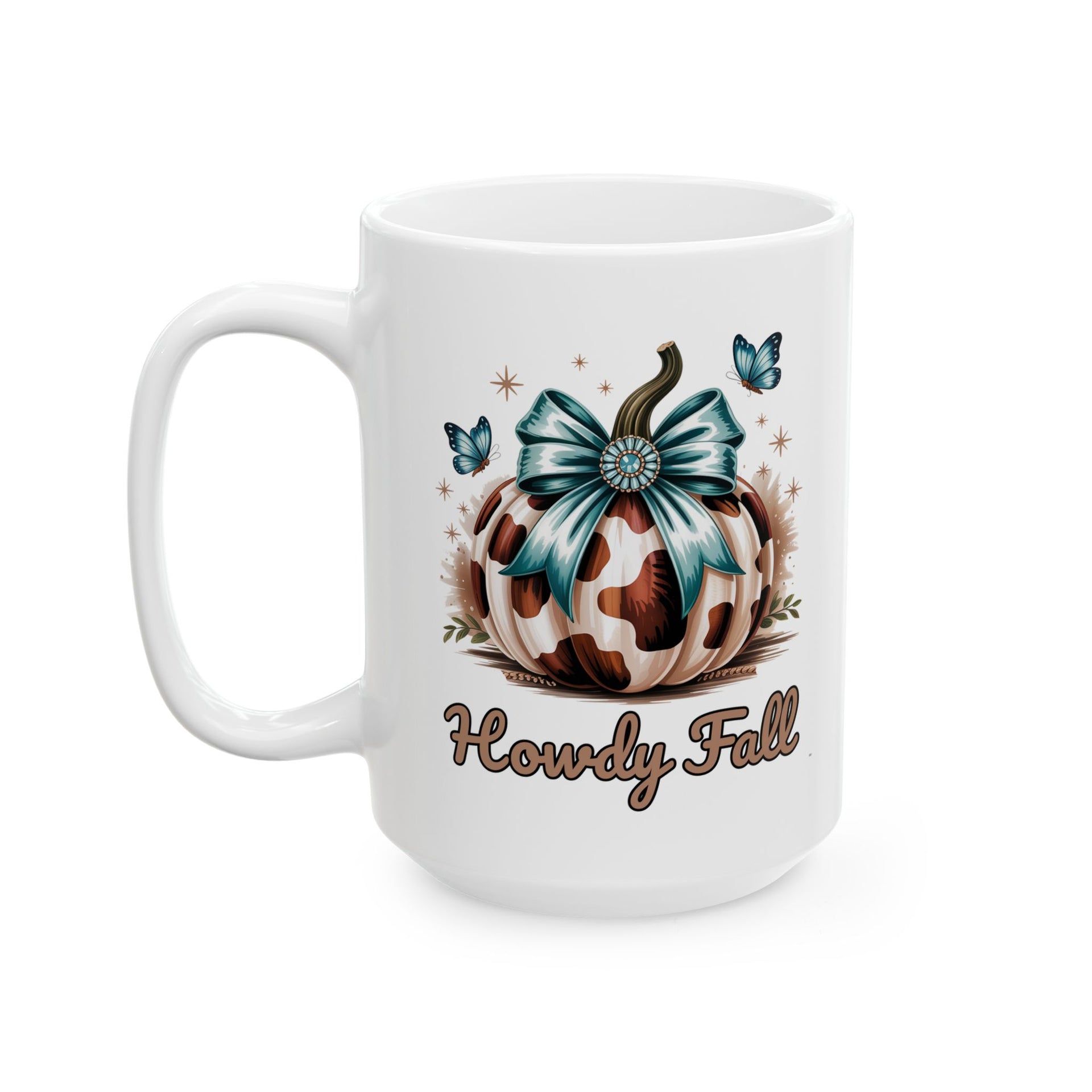 Howdy Fall Western Pumpkin Cowhide Cup