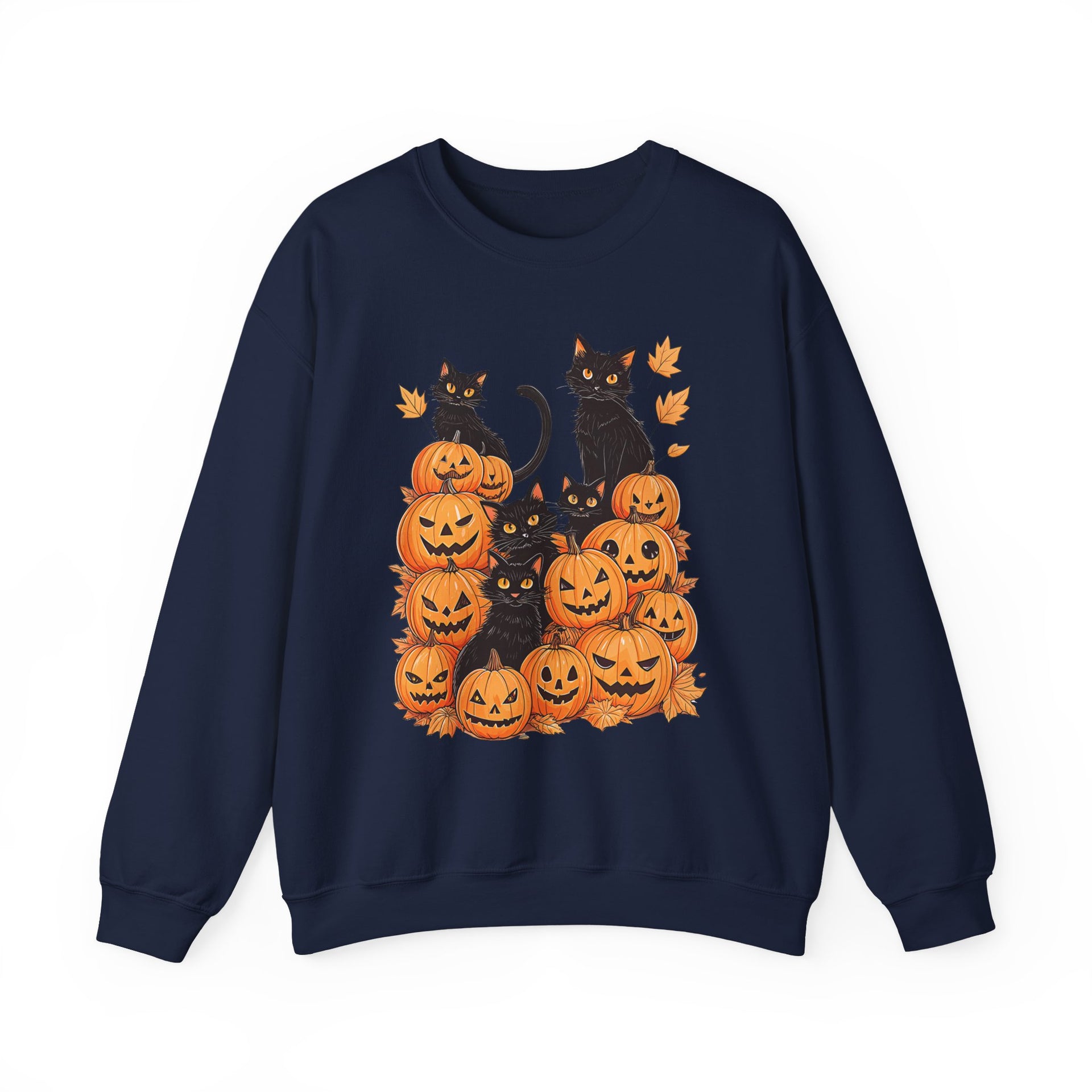 Halloween Black Cat Pumpkin Sweatshirt