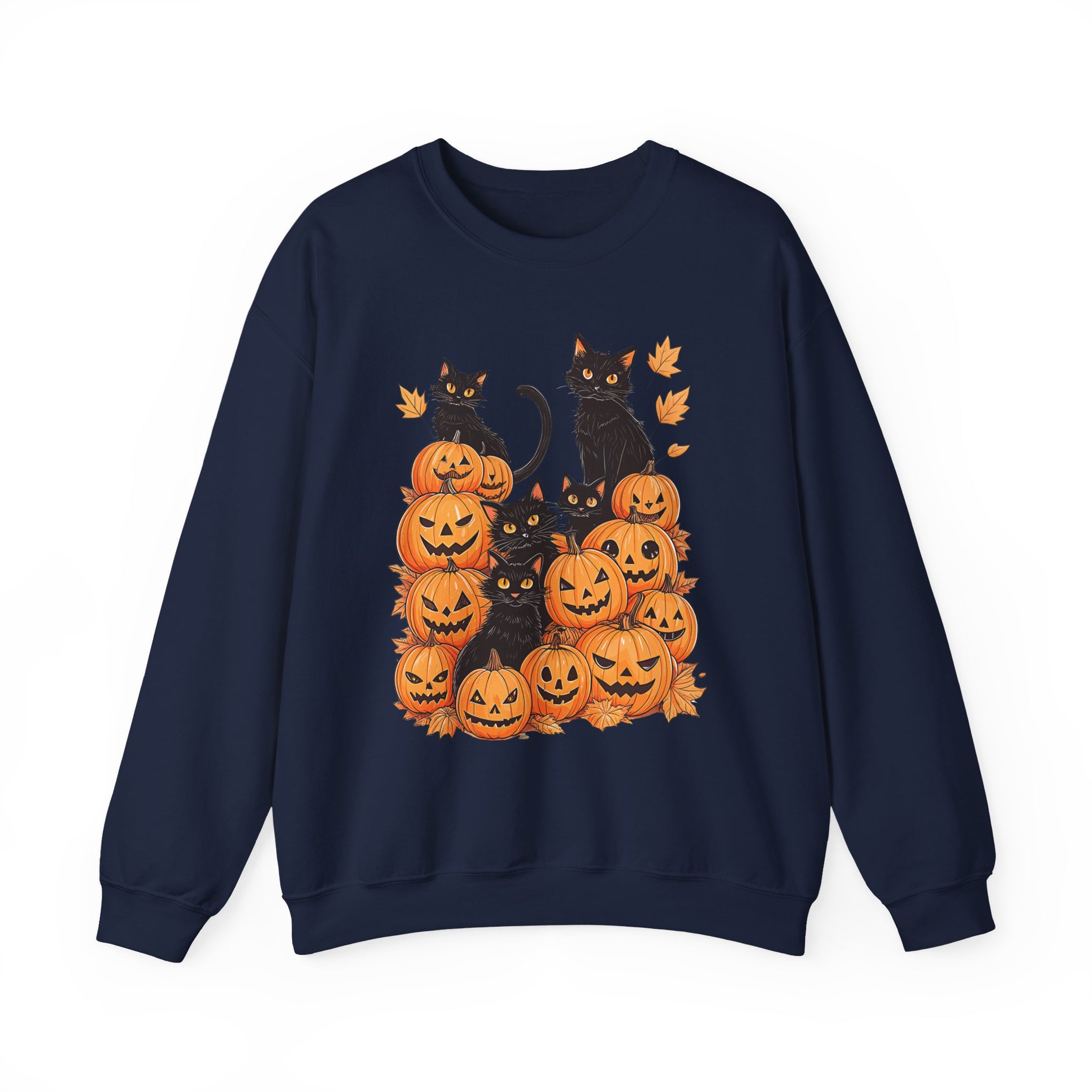 Halloween Black Cat Pumpkin Sweatshirt