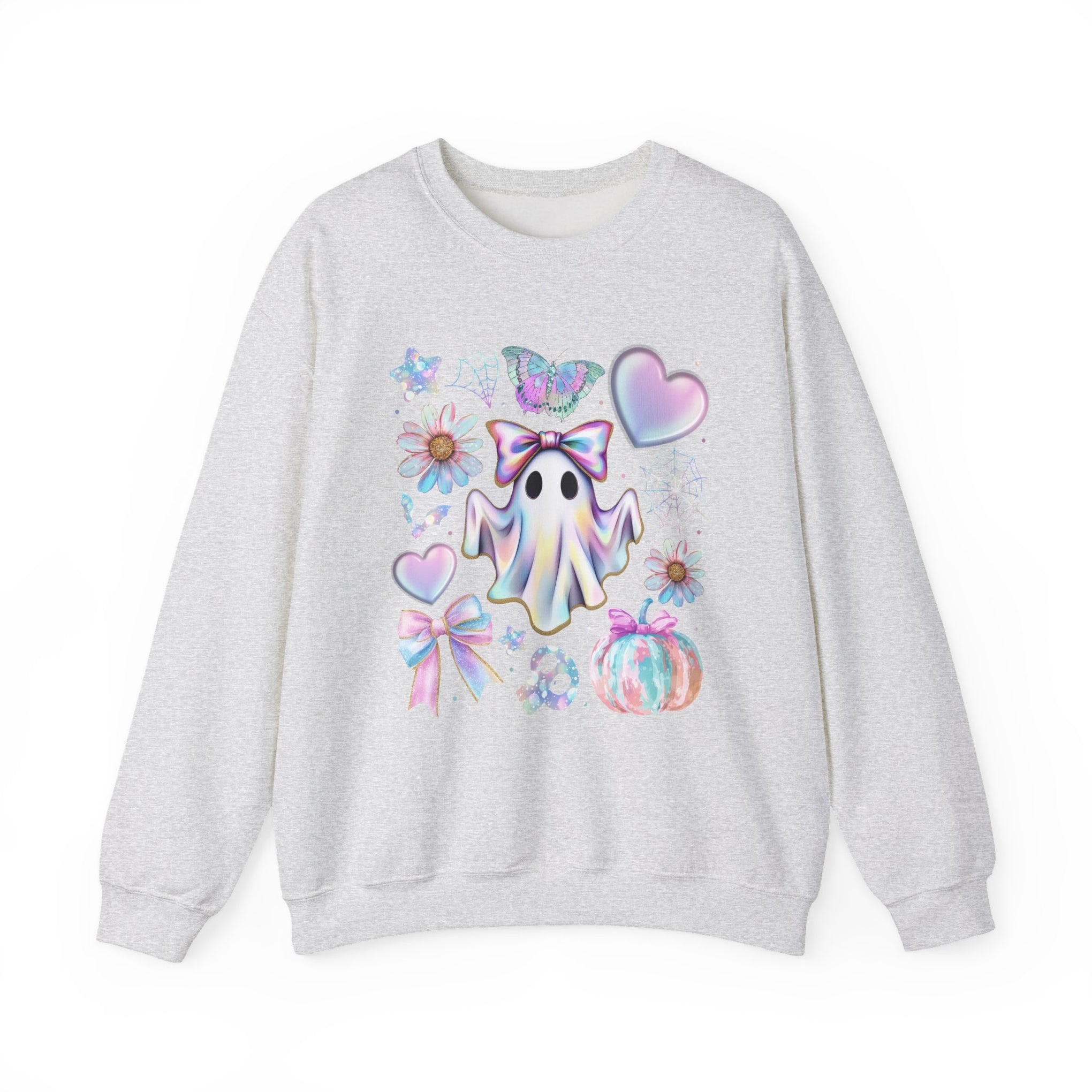 Girly Halloween Ghost, Floral Ghost Sweatshirt, Halloween Sweatshirt