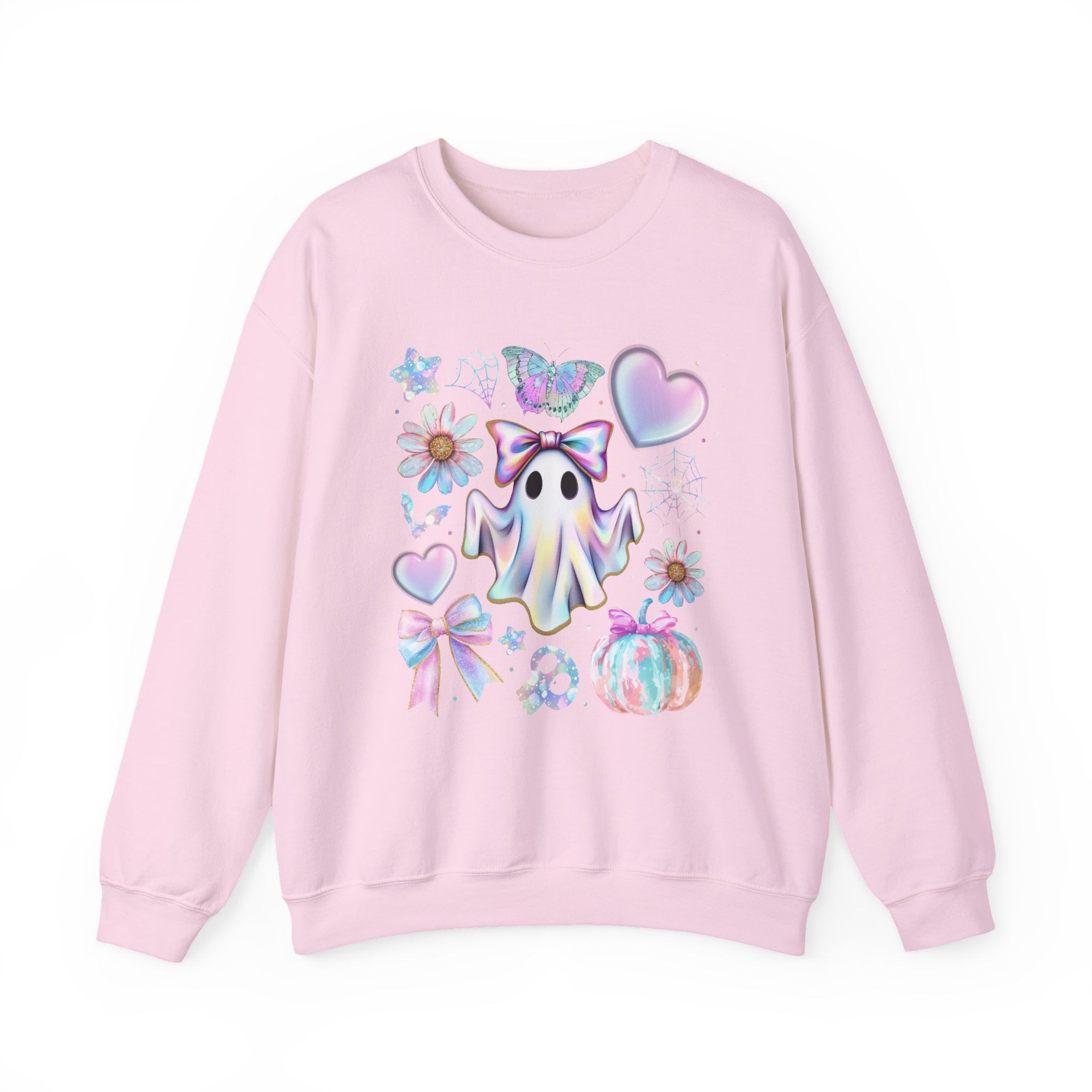 Girly Halloween Ghost, Floral Ghost Sweatshirt, Halloween Sweatshirt