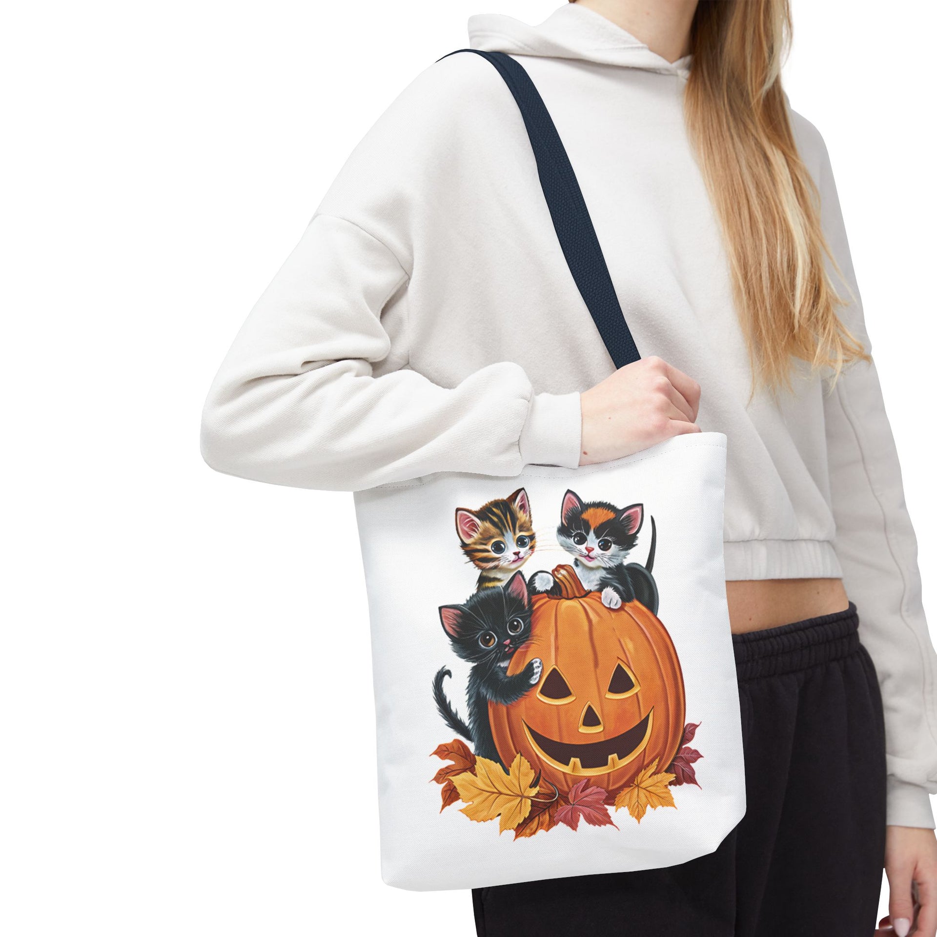 Cute Kittens Halloween Pumpkin Bag, Cute Halloween, Retro Halloween Bag