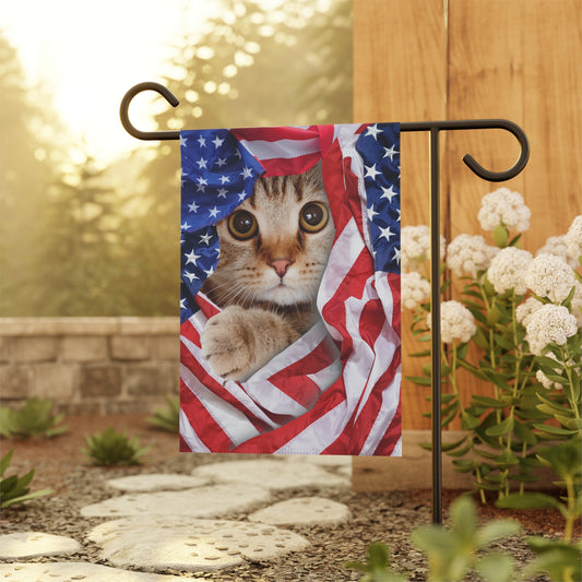 American Cat Whimsical Garden Banner, Playful Outdoor Sign, Dragon Decoration, Unique Yard Art, Sarcastic Home Décor, Garden Humor