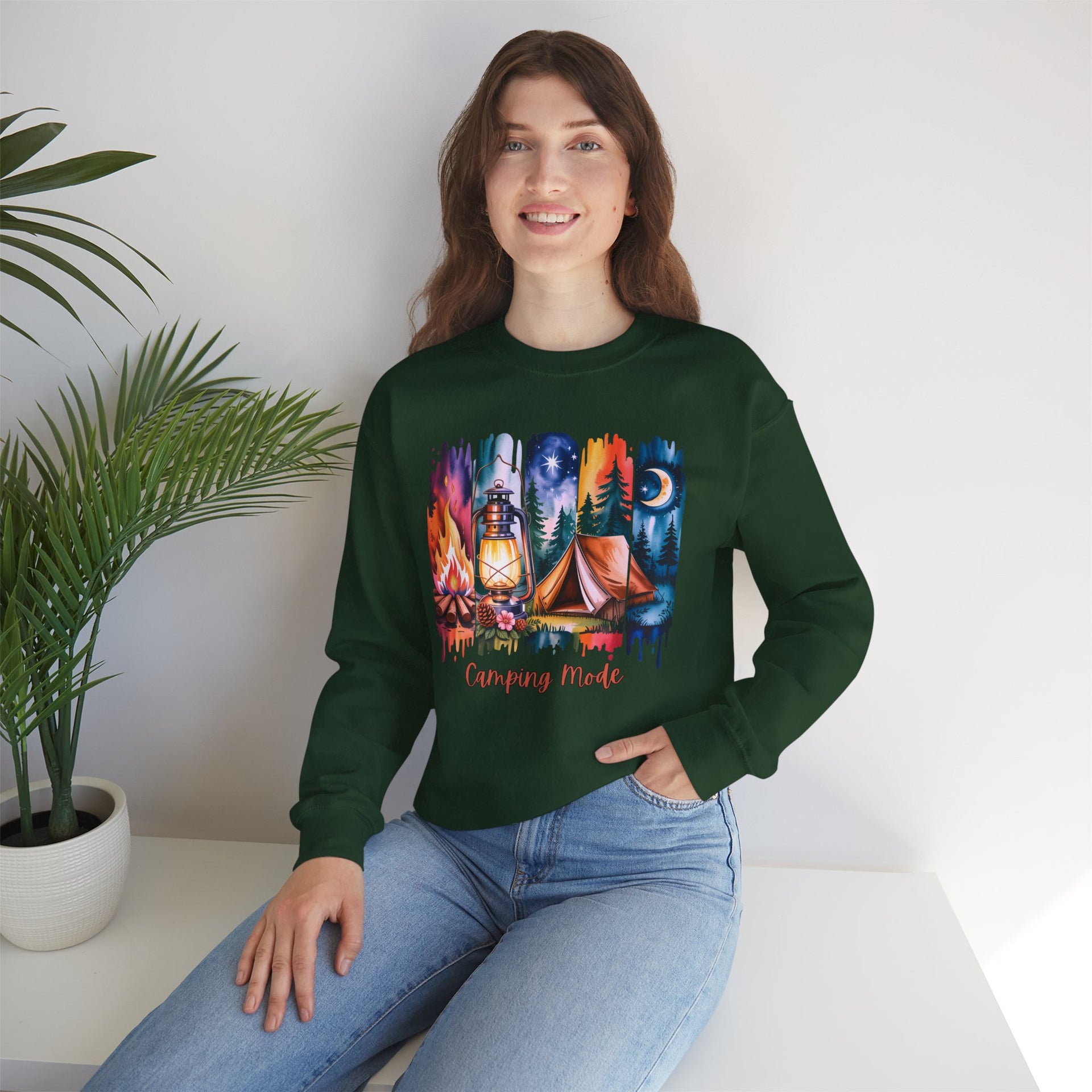 Camping Mode brush stroke Sweatshirt - Vintage Style Fall Season Sweatshirt