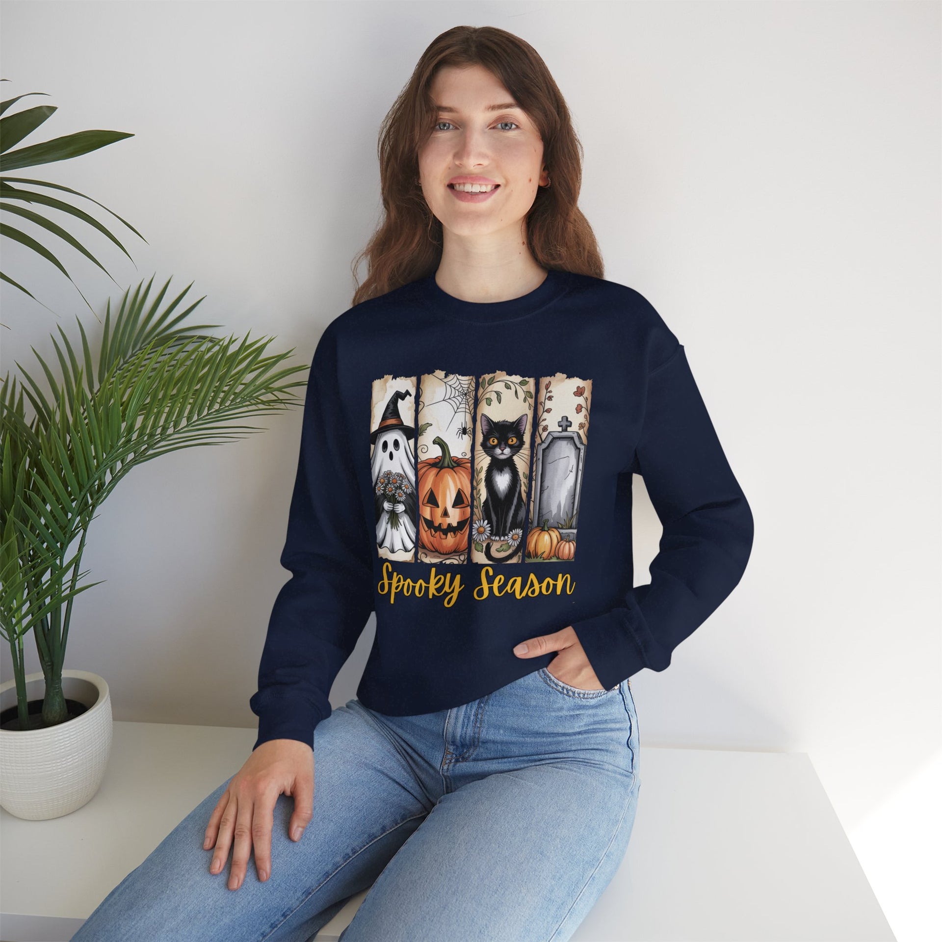 Spooky Season, Brushstroke Halloween, Cozy Sweatshirt, Halloween Sweatshirt