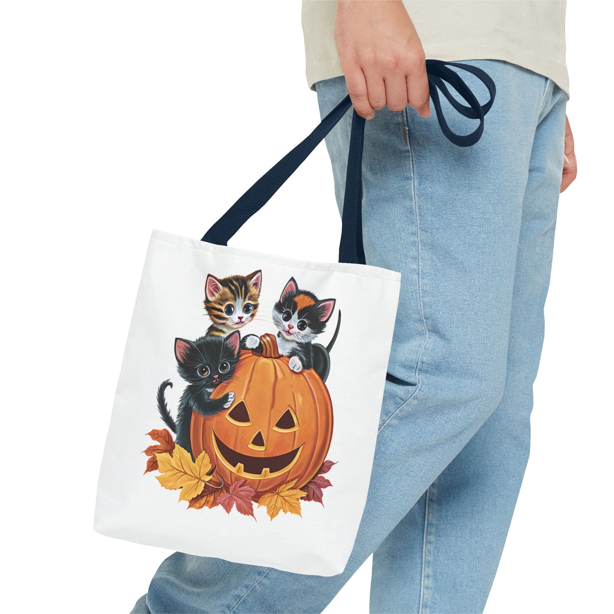 Cute Kittens Halloween Pumpkin Bag, Cute Halloween, Retro Halloween Bag