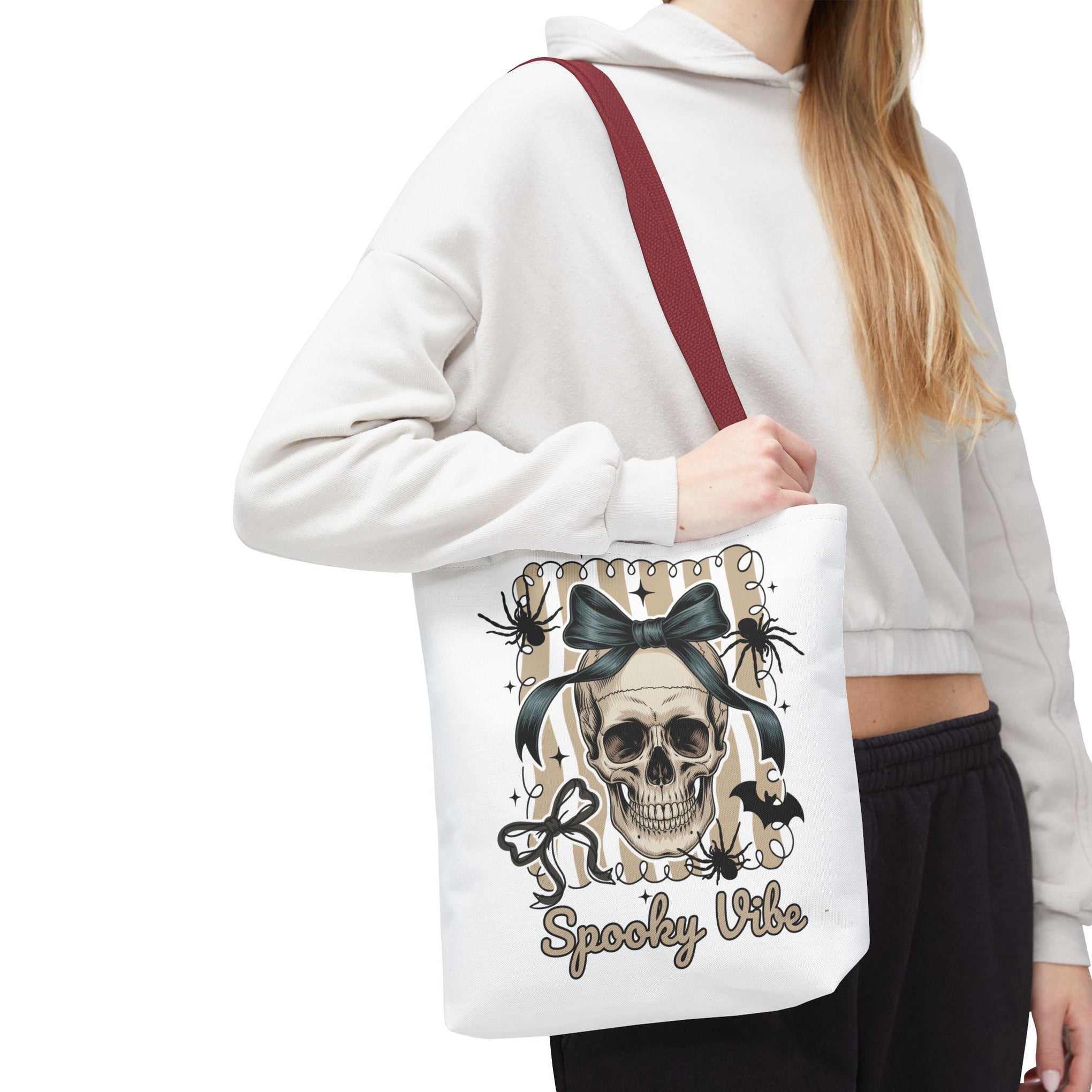 Halloween Coquette Bow Skull Preppy Bag