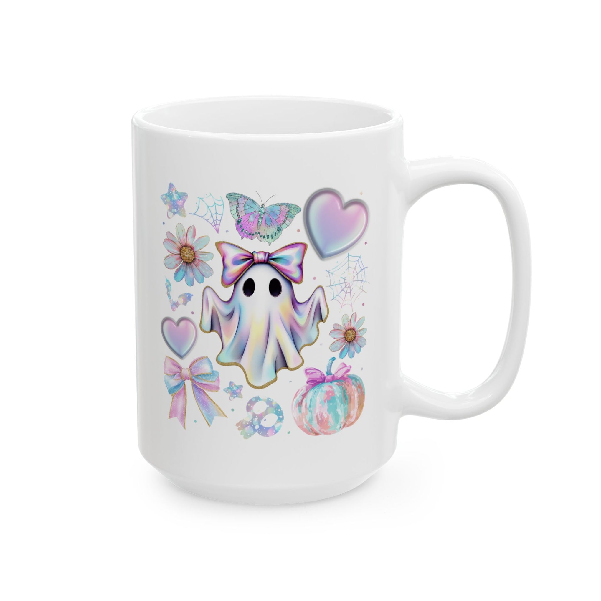 Girly Halloween Ghost, Floral Ghost Cup