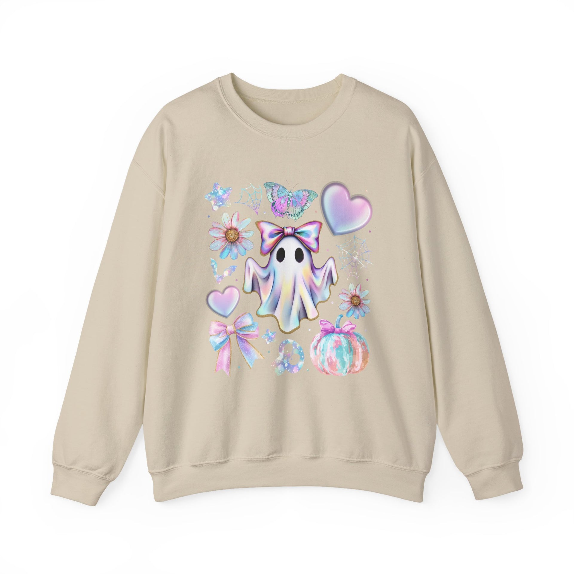 Girly Halloween Ghost, Floral Ghost Sweatshirt, Halloween Sweatshirt