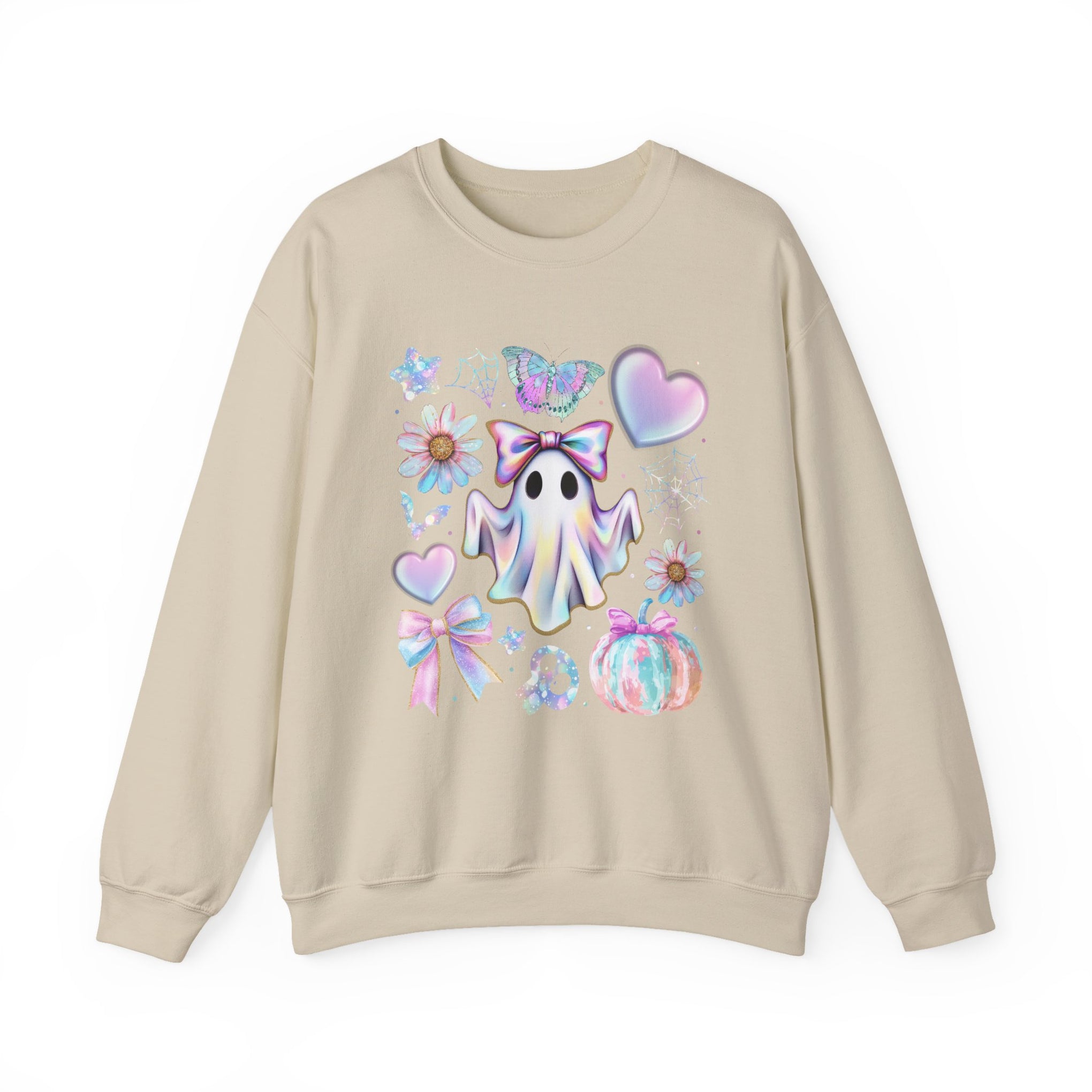 Girly Halloween Ghost, Floral Ghost Sweatshirt, Halloween Sweatshirt