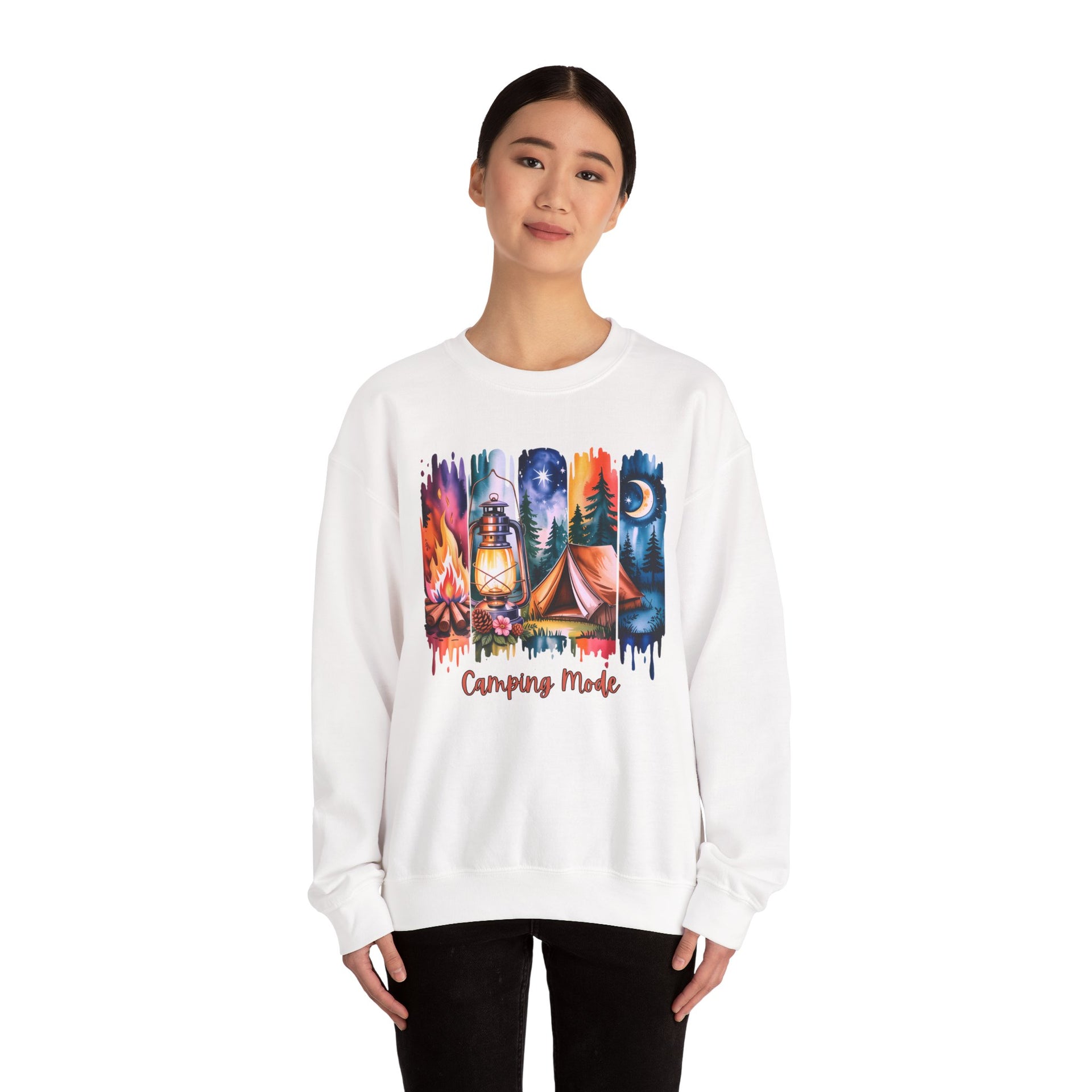 Camping Mode brush stroke Sweatshirt - Vintage Style Fall Season Sweatshirt