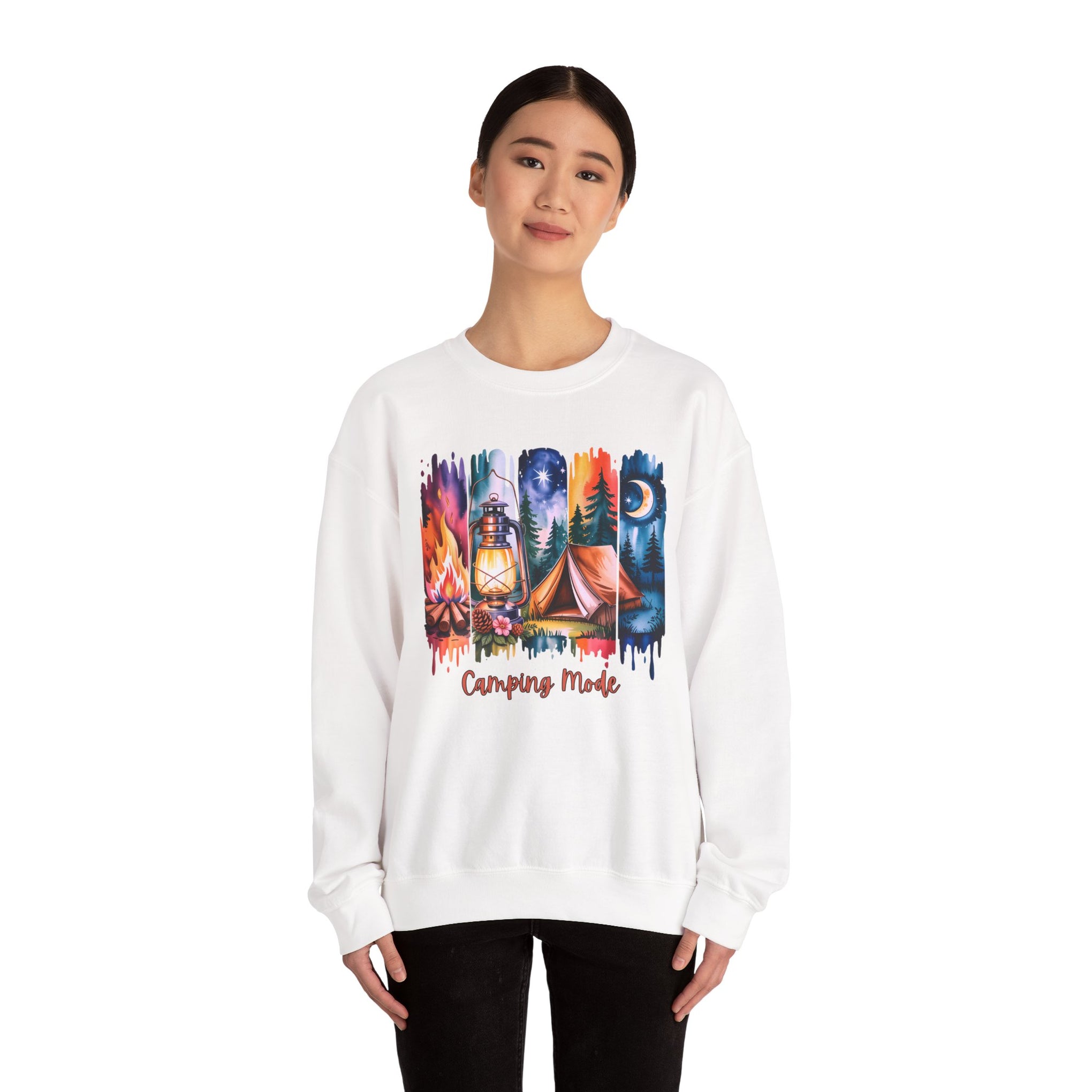Camping Mode brush stroke Sweatshirt - Vintage Style Fall Season Sweatshirt