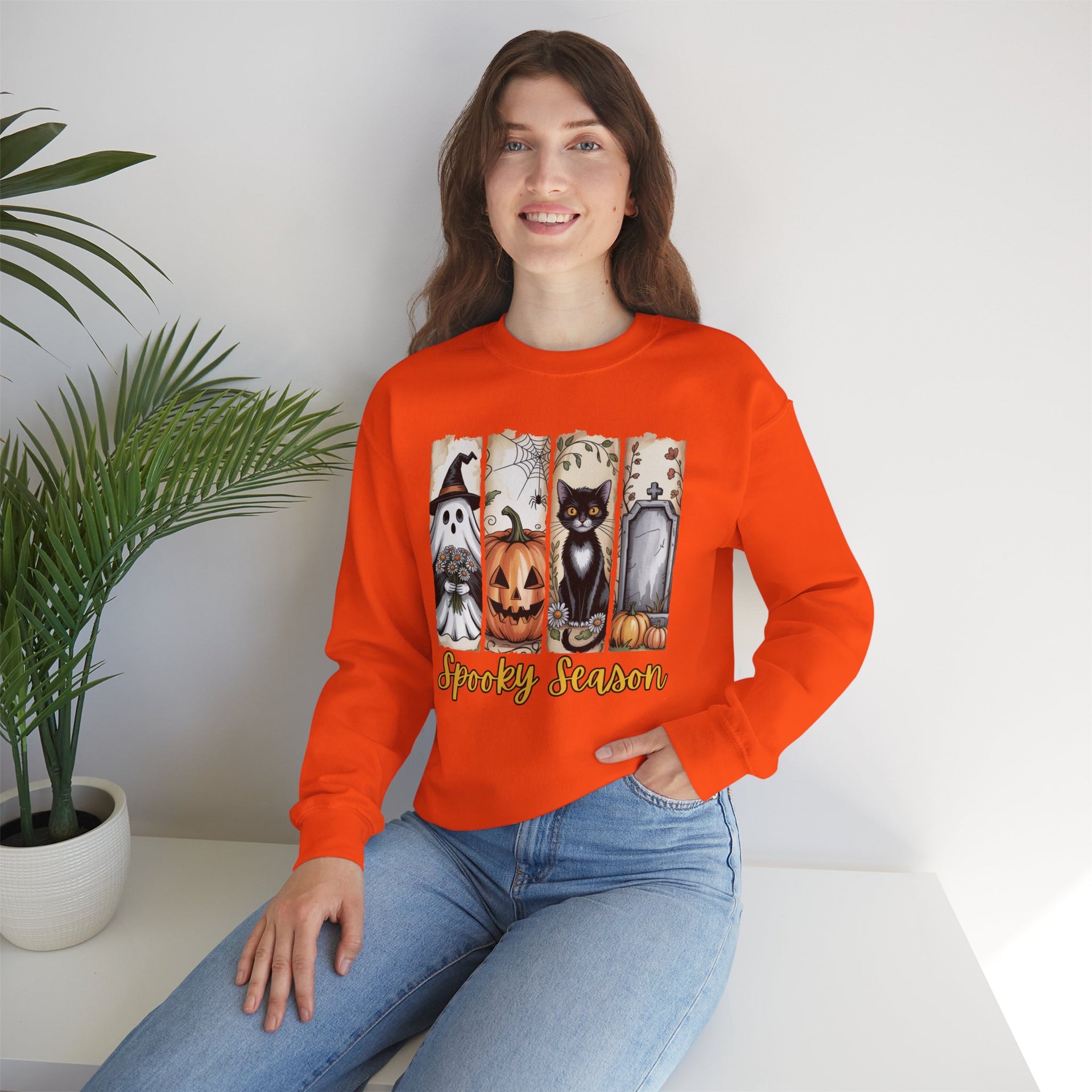 Spooky Season, Brushstroke Halloween, Cozy Sweatshirt, Halloween Sweatshirt