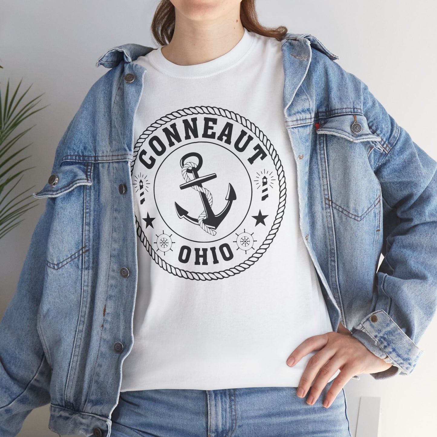 Conneaut Ohio with anchor Tee Shirt, Home Town Gift, Unisex Cotton Shirt,Home Town Love, Comfy Apparel, Cozy Family Tee