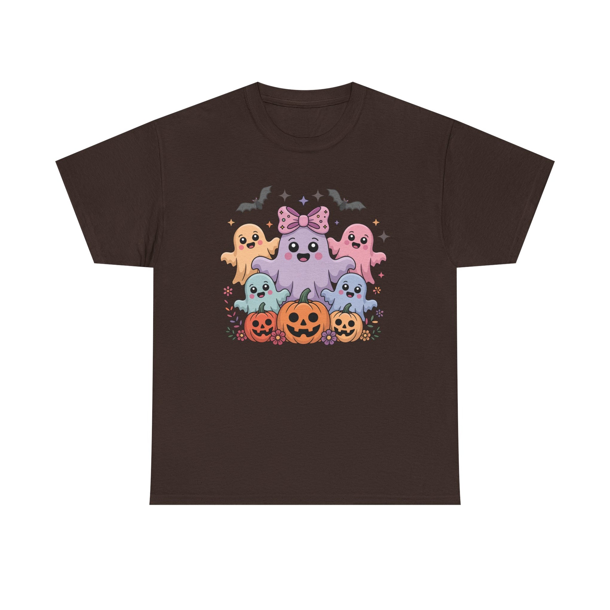 Halloween Tee - Iridescent Coquette Ghost Unisex Heavy Cotton Shirt