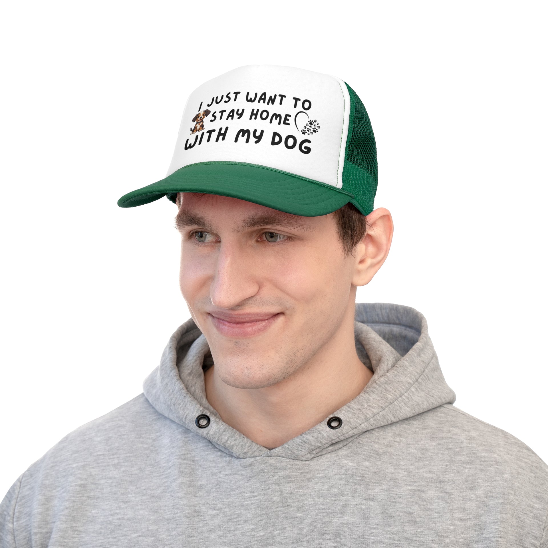 I just want to stay home with my dog hat