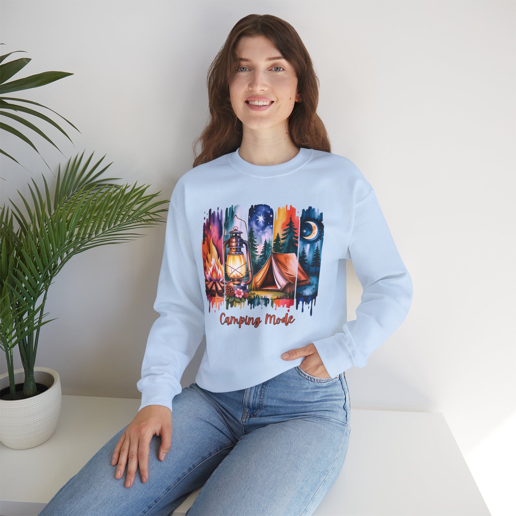 Camping Mode brush stroke Sweatshirt - Vintage Style Fall Season Sweatshirt