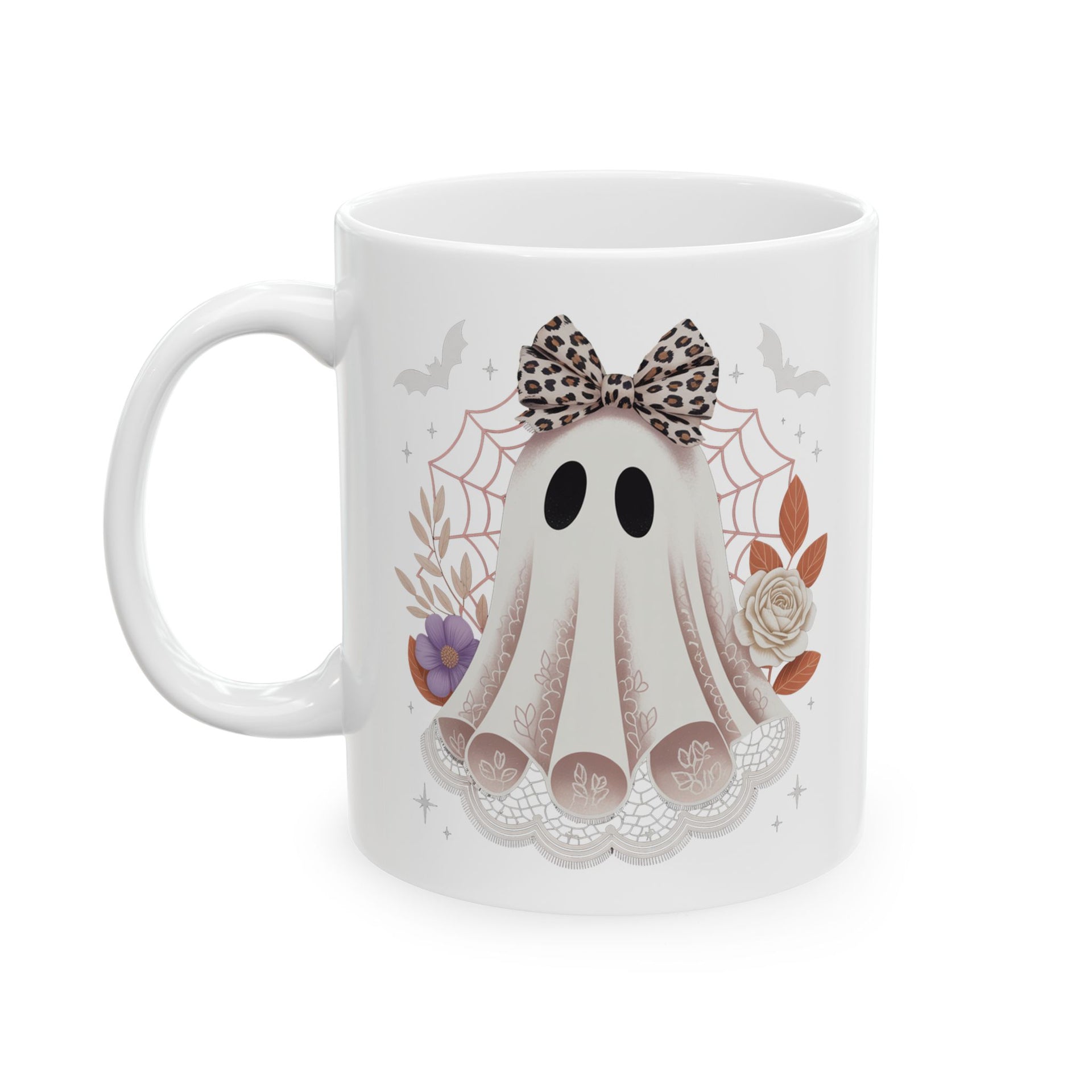 Ghost Lace Bow, Boo Ghost Shirt Cup