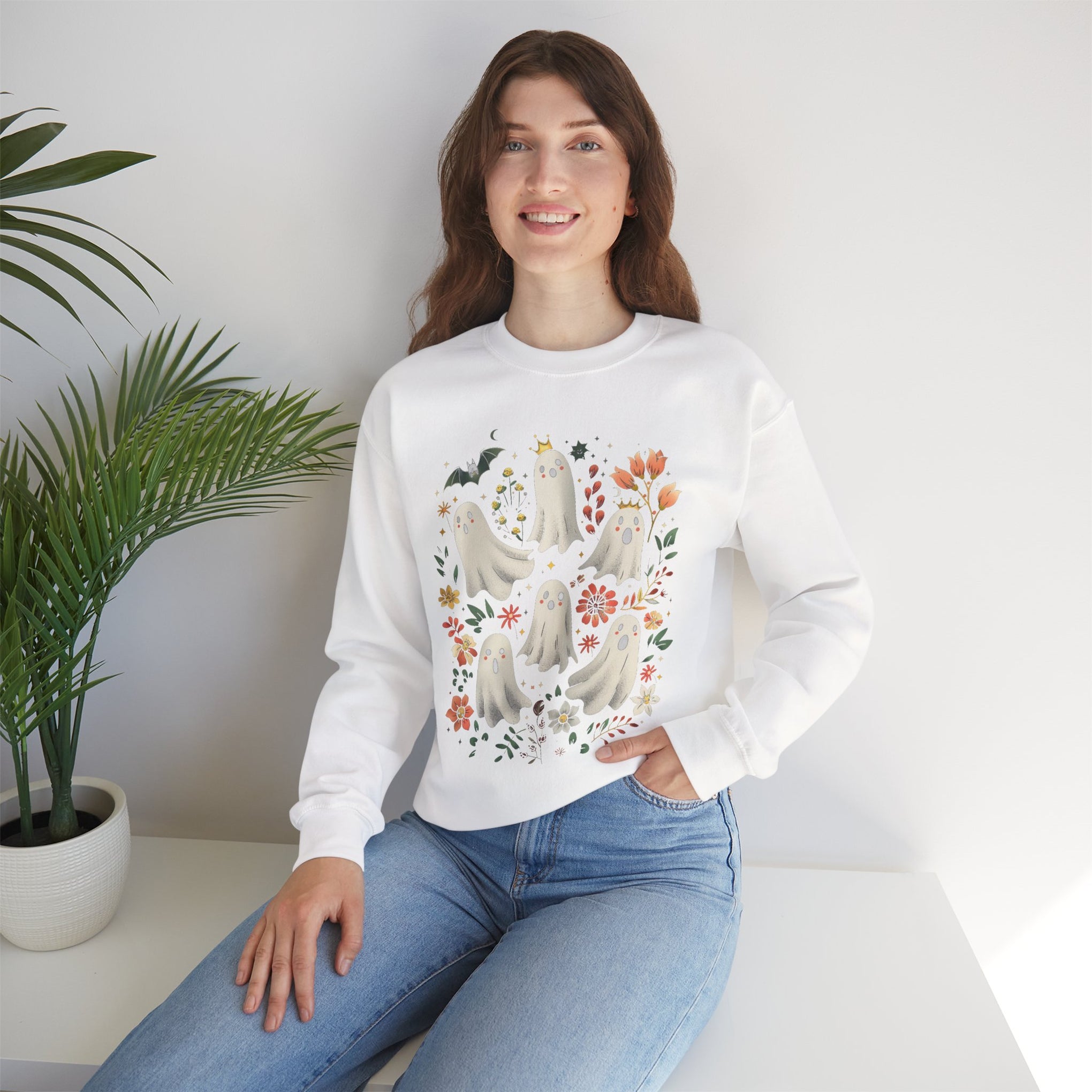 Ghost Spooky Season Pumpkin Halloween Sweatshirt, Halloween Sweatshirt