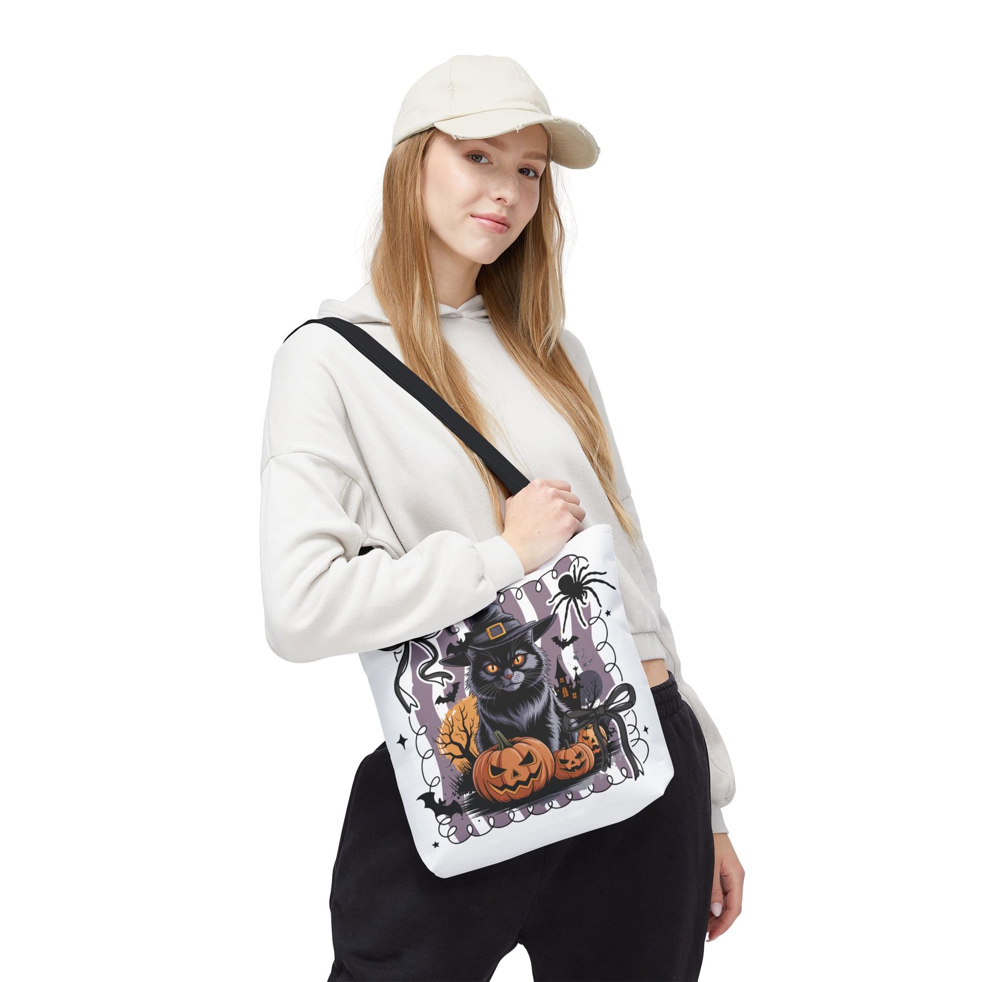 Preppy Black Cat, Retro Halloween Bag, Cute Halloween Must Halloween, Retro Halloween Bag