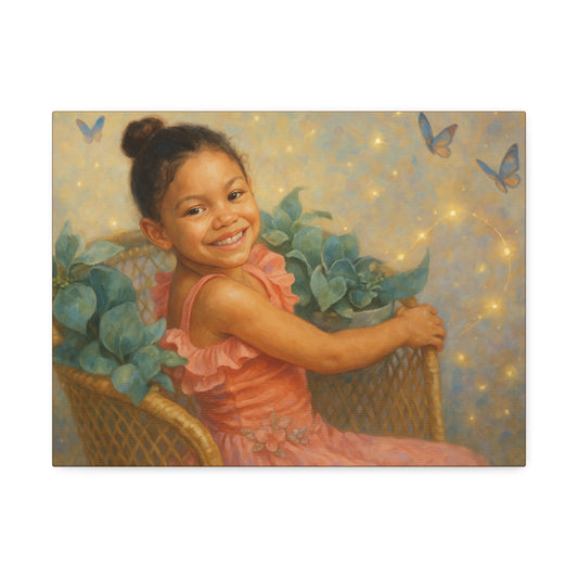 16x12 Custom wal art Whimsical Butterfly Canvas Art - 1.5' Stretched Wall Decor