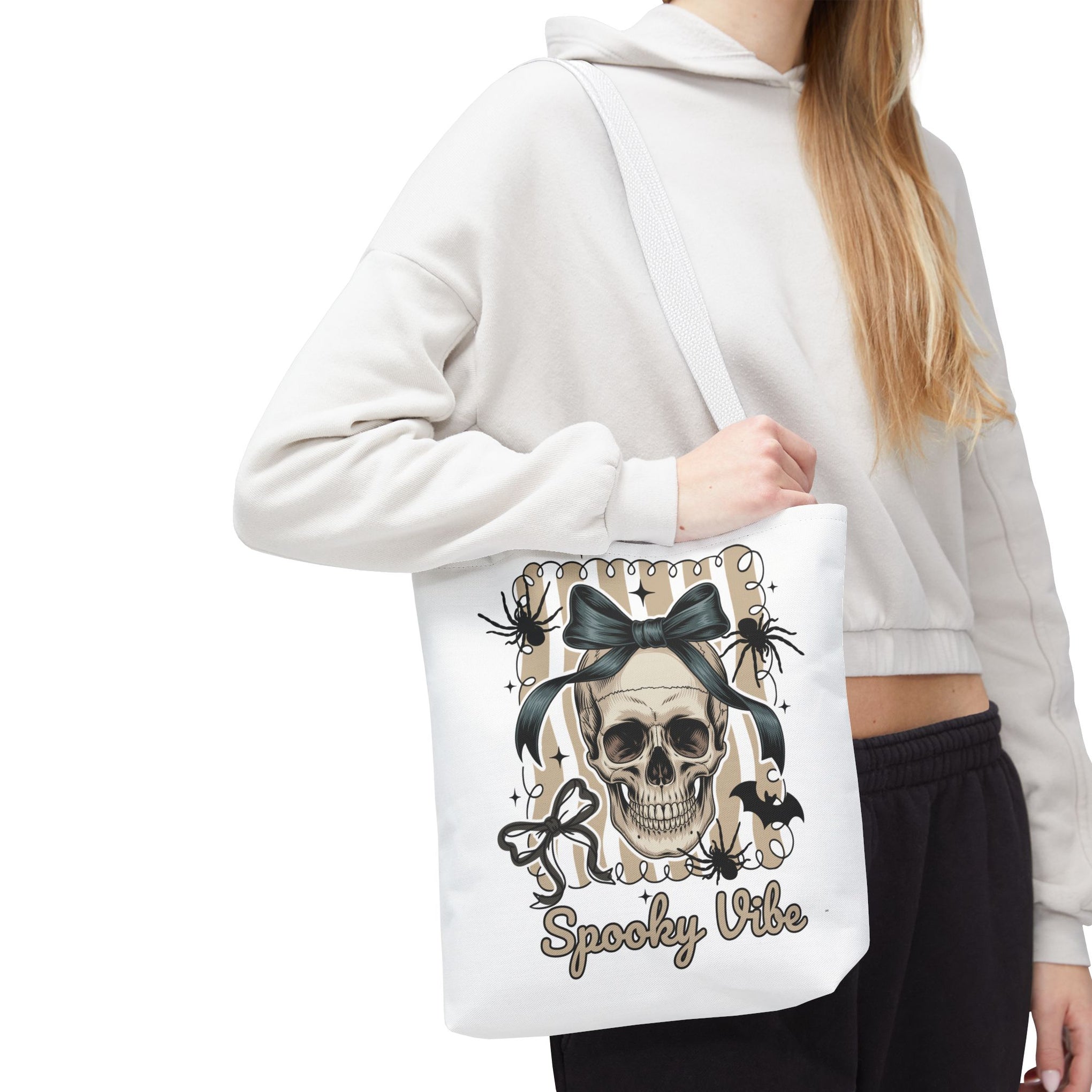 Halloween Coquette Bow Skull Preppy Bag