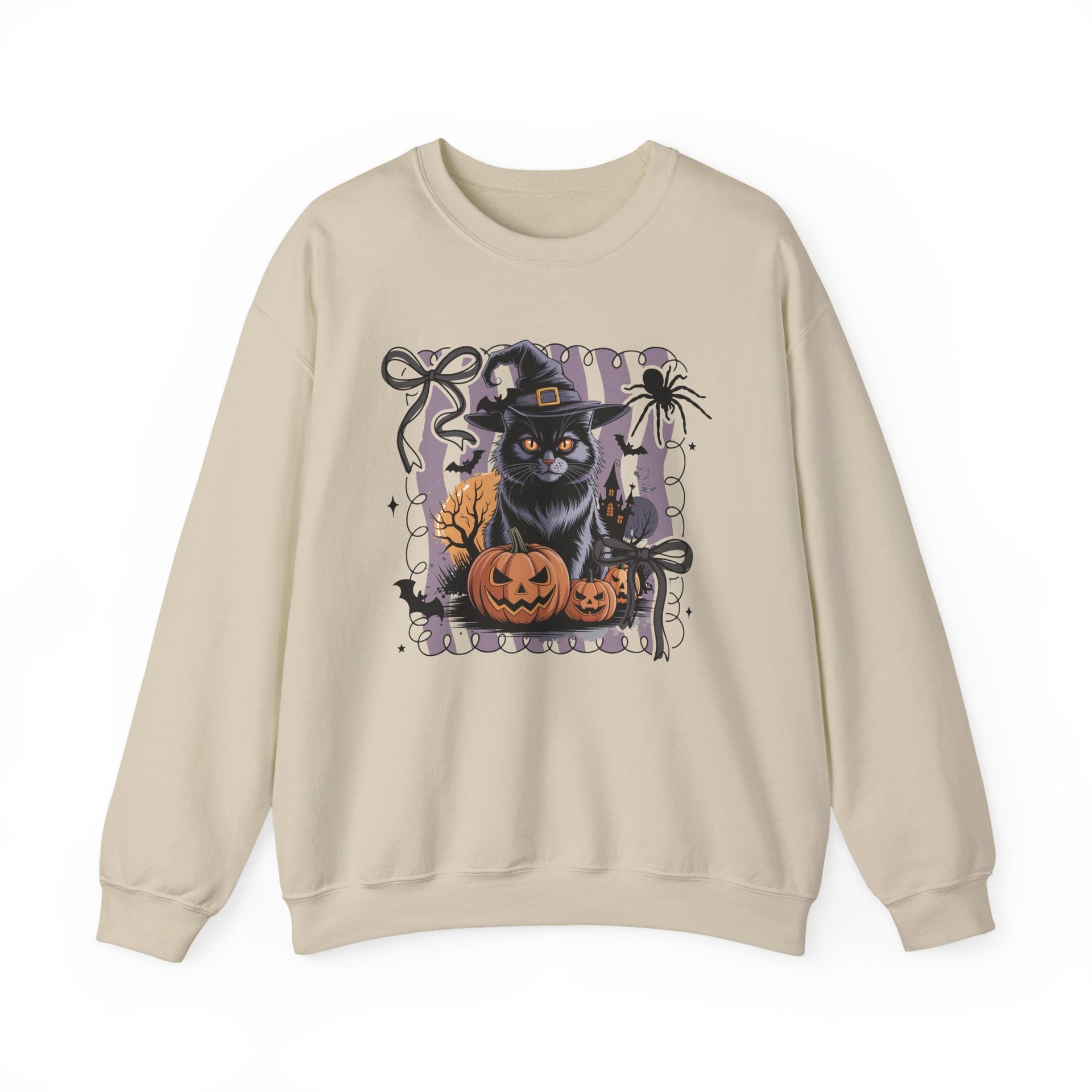 Preppy Black Cat, Retro Halloween Sweatshirt, Halloween Sweatshirt