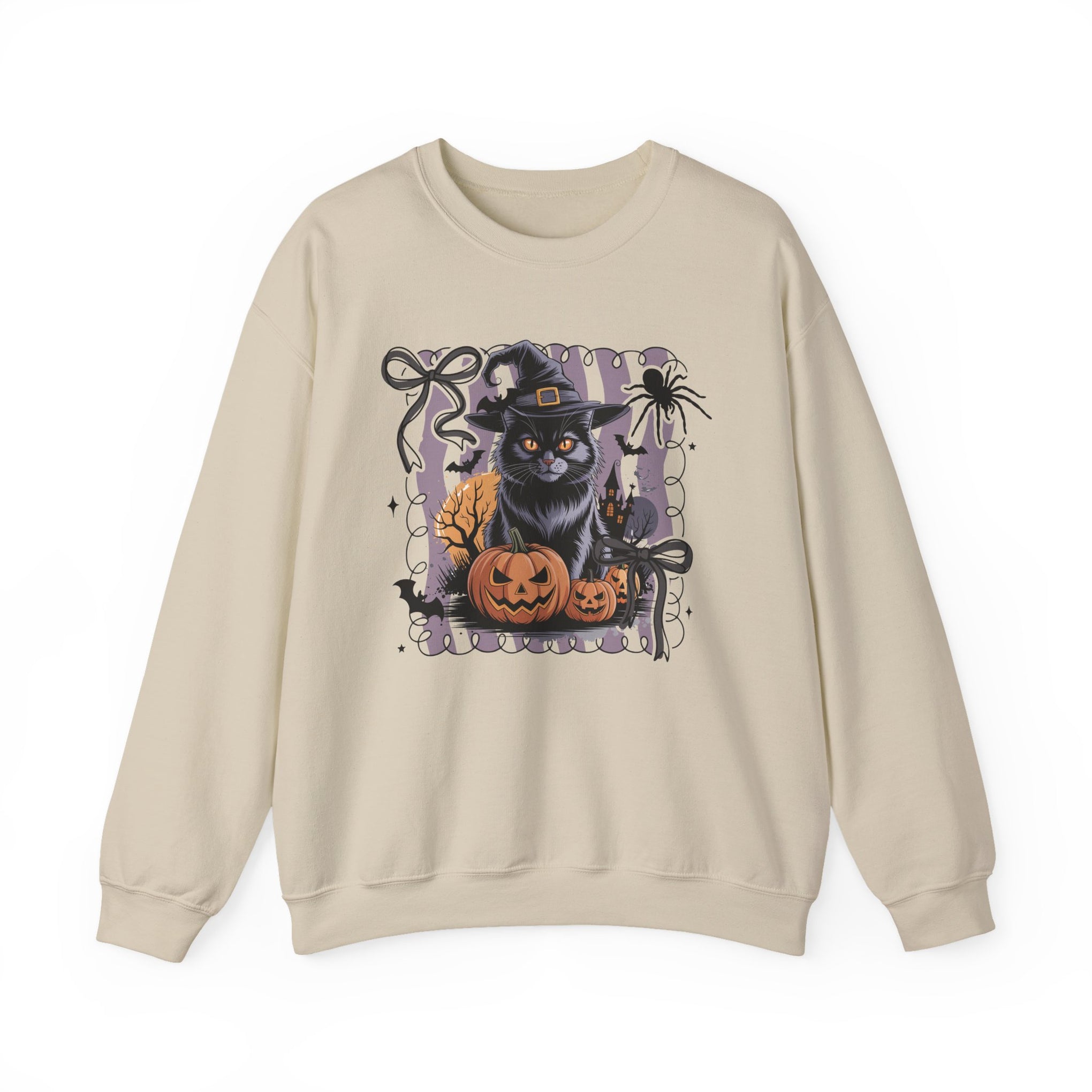 Preppy Black Cat, Retro Halloween Sweatshirt, Halloween Sweatshirt
