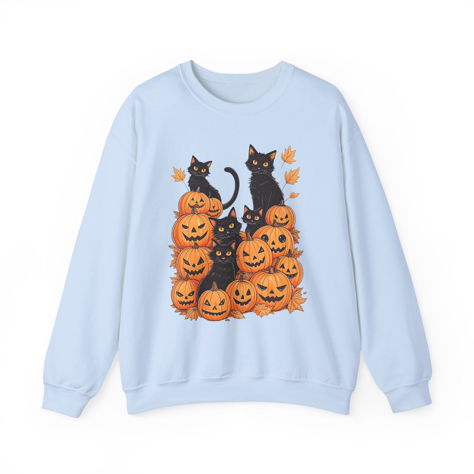 Halloween Black Cat Pumpkin Sweatshirt