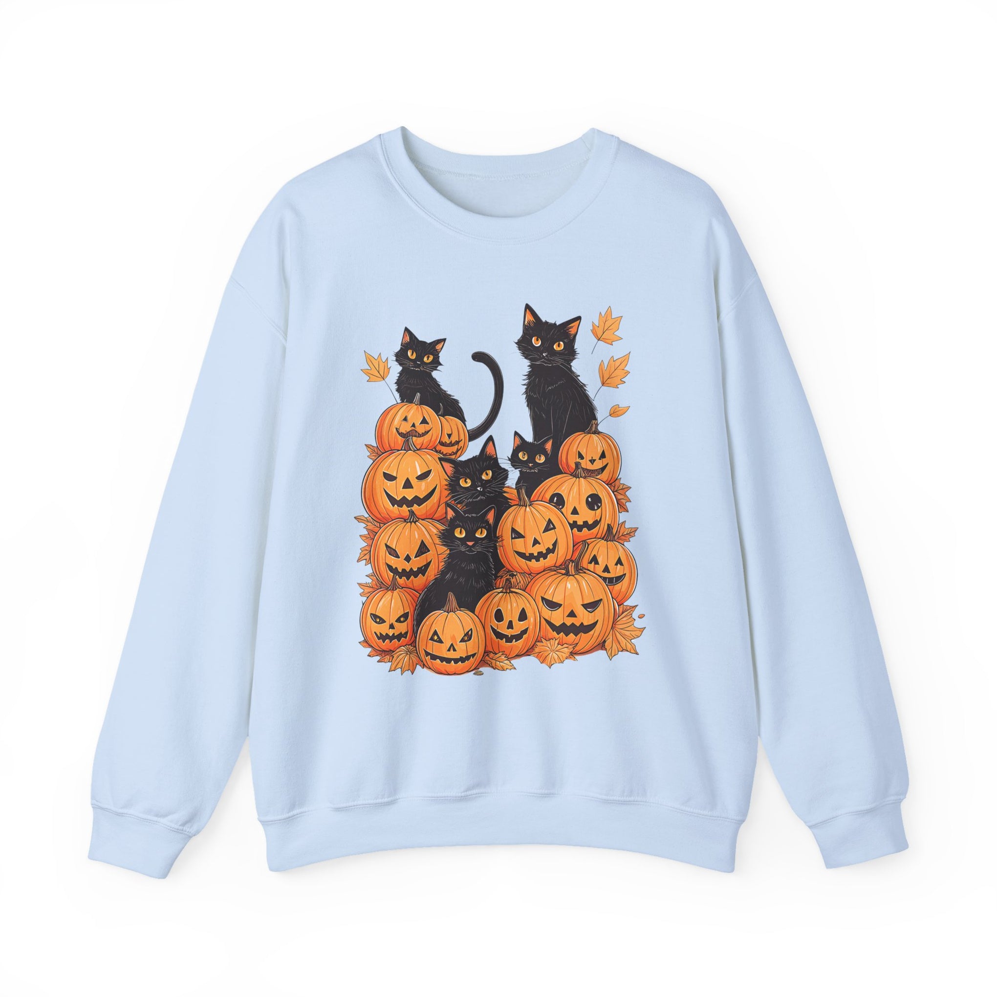 Halloween Black Cat Pumpkin Sweatshirt