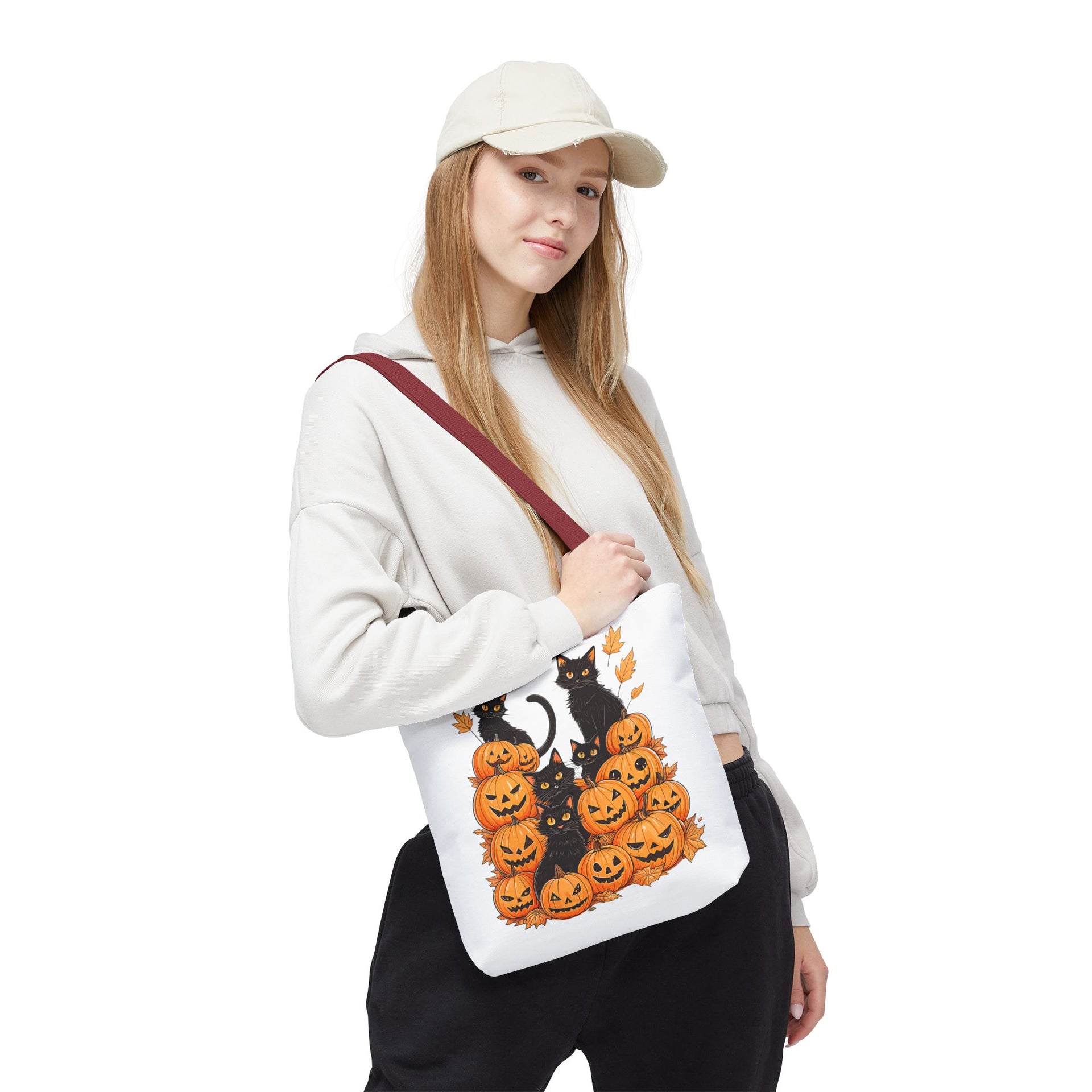 Halloween Black Cat Pumpkin Bag, Cute Halloween Must Halloween, Retro Halloween Bag