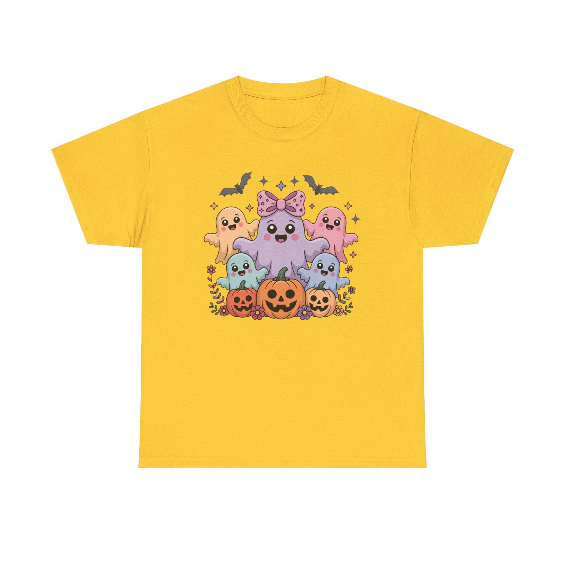 Halloween Tee - Iridescent Coquette Ghost Unisex Heavy Cotton Shirt