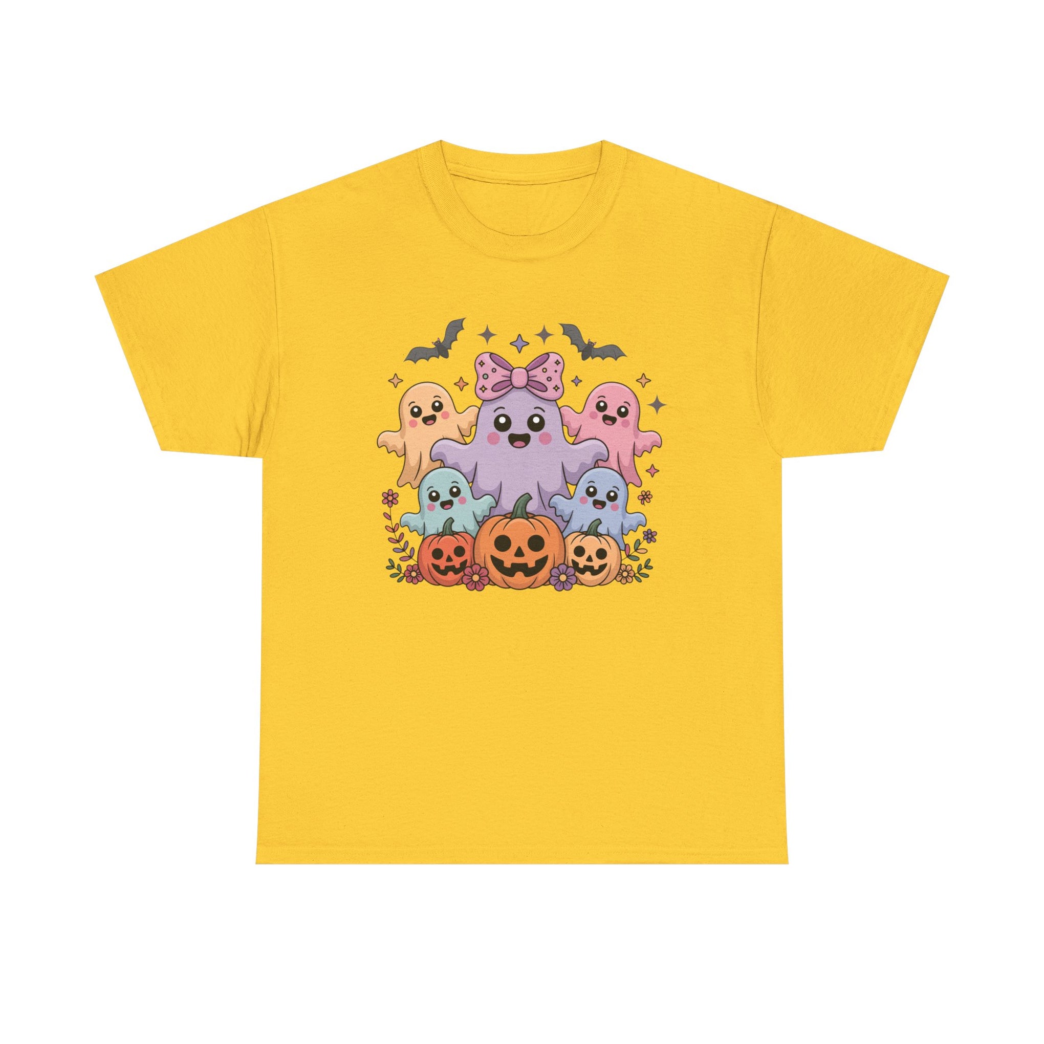 Halloween Tee - Iridescent Coquette Ghost Unisex Heavy Cotton Shirt