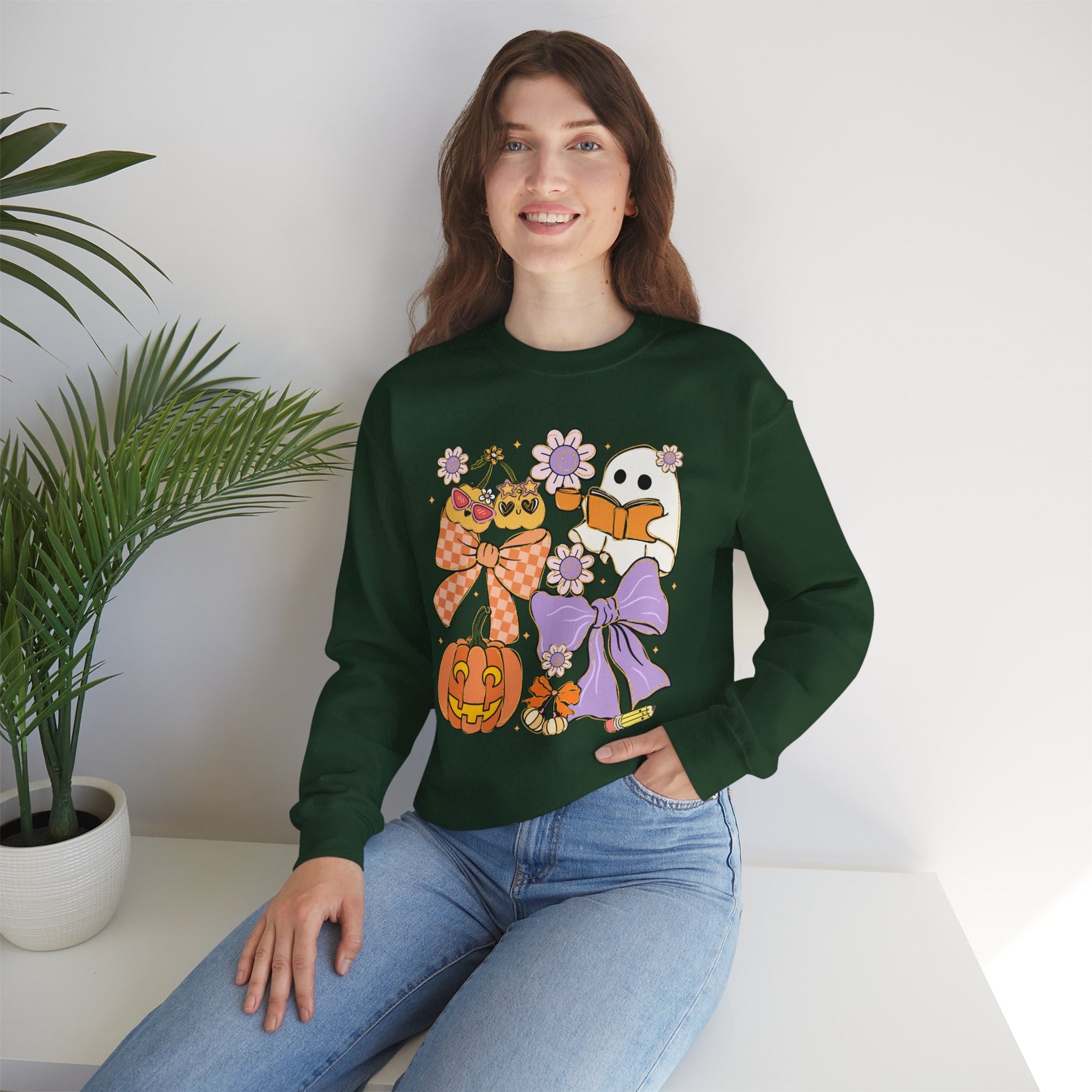 Spooky Teacher Halloween Coquette Sweatshirt - Vintage Style Fall Season Sweatshirt