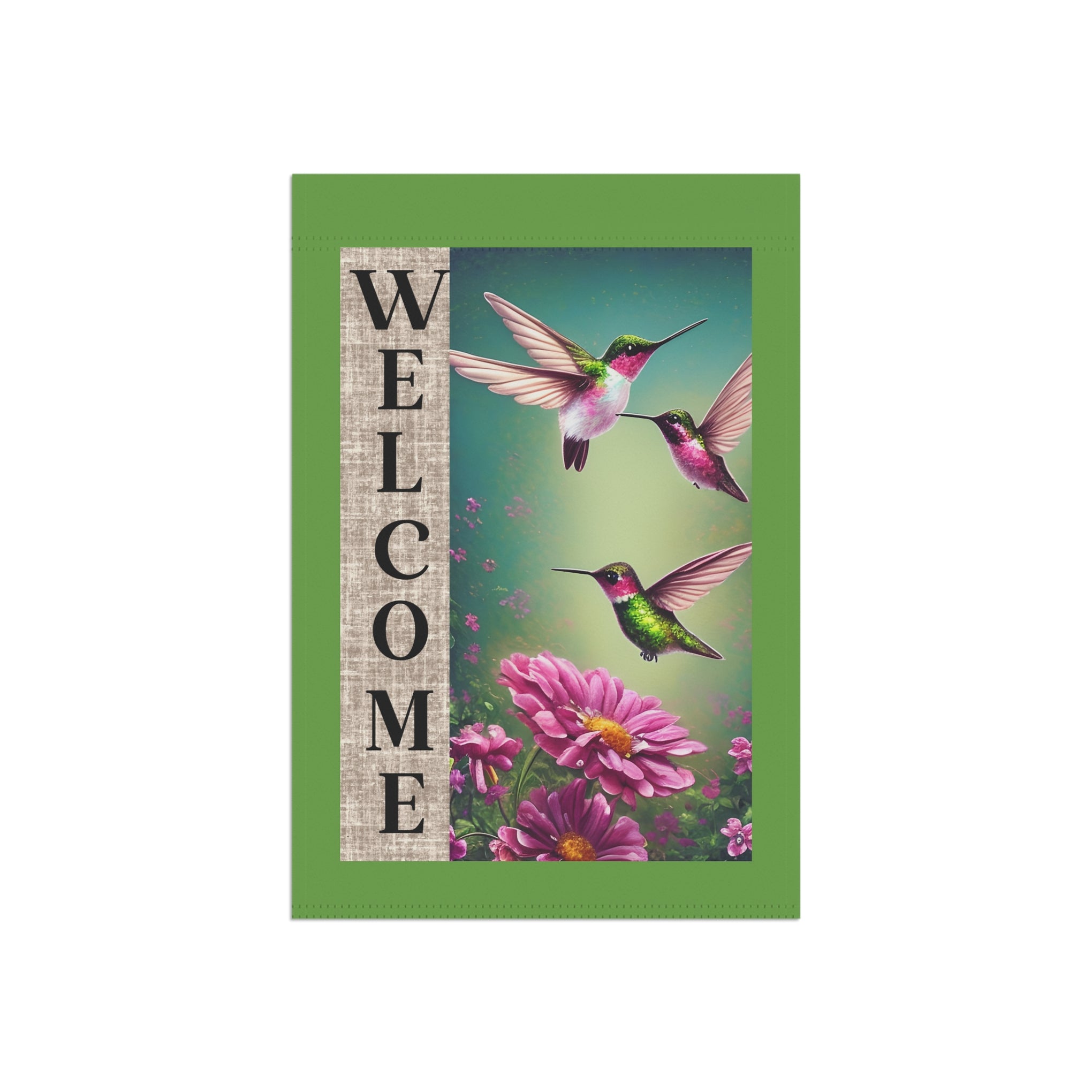 Welcome Hummingbirds  Whimsical Garden Banner, Playful Outdoor Sign, Dragon Decoration, Unique Yard Art, Sarcastic Home Décor, Garden Humor