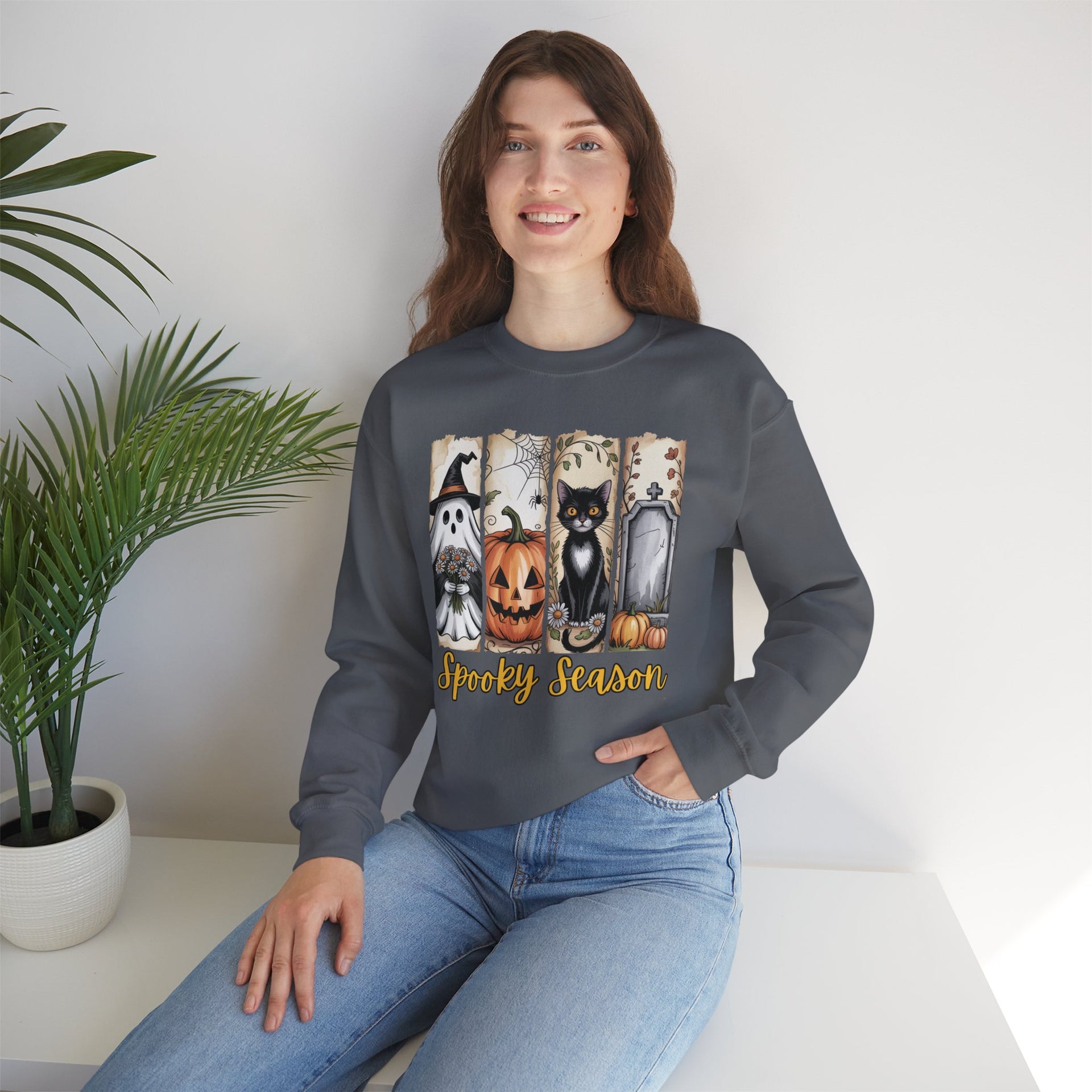 Spooky Season, Brushstroke Halloween, Cozy Sweatshirt, Halloween Sweatshirt