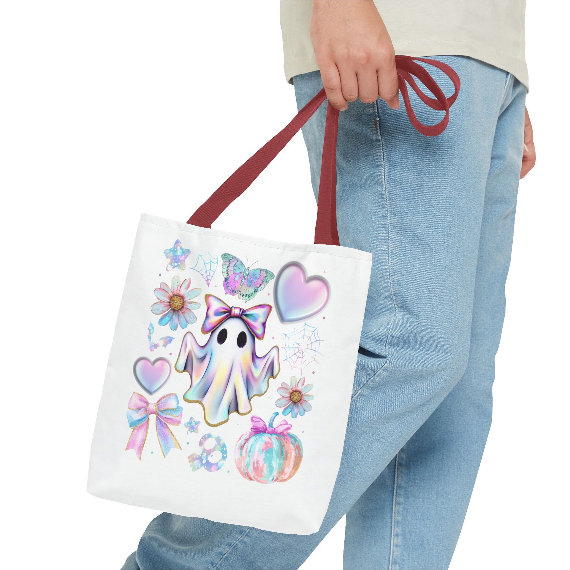 Girly Halloween Ghost, Floral Ghost Bag