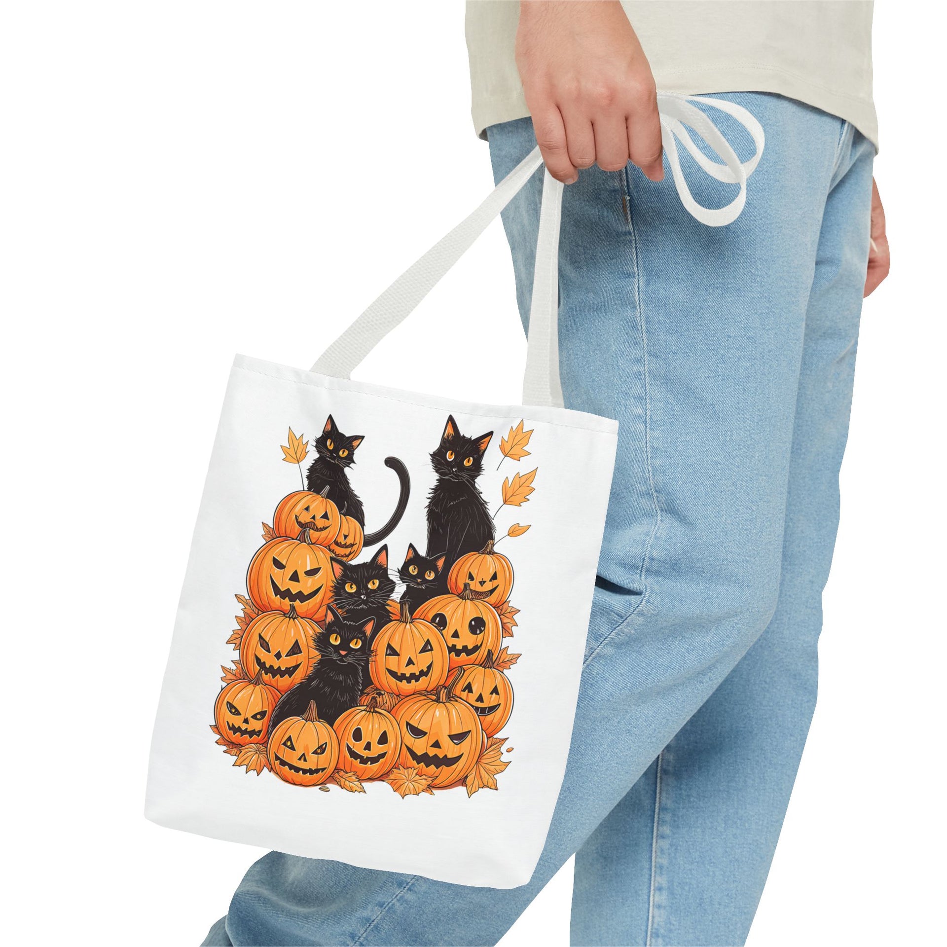 Halloween Black Cat Pumpkin Bag, Cute Halloween Must Halloween, Retro Halloween Bag