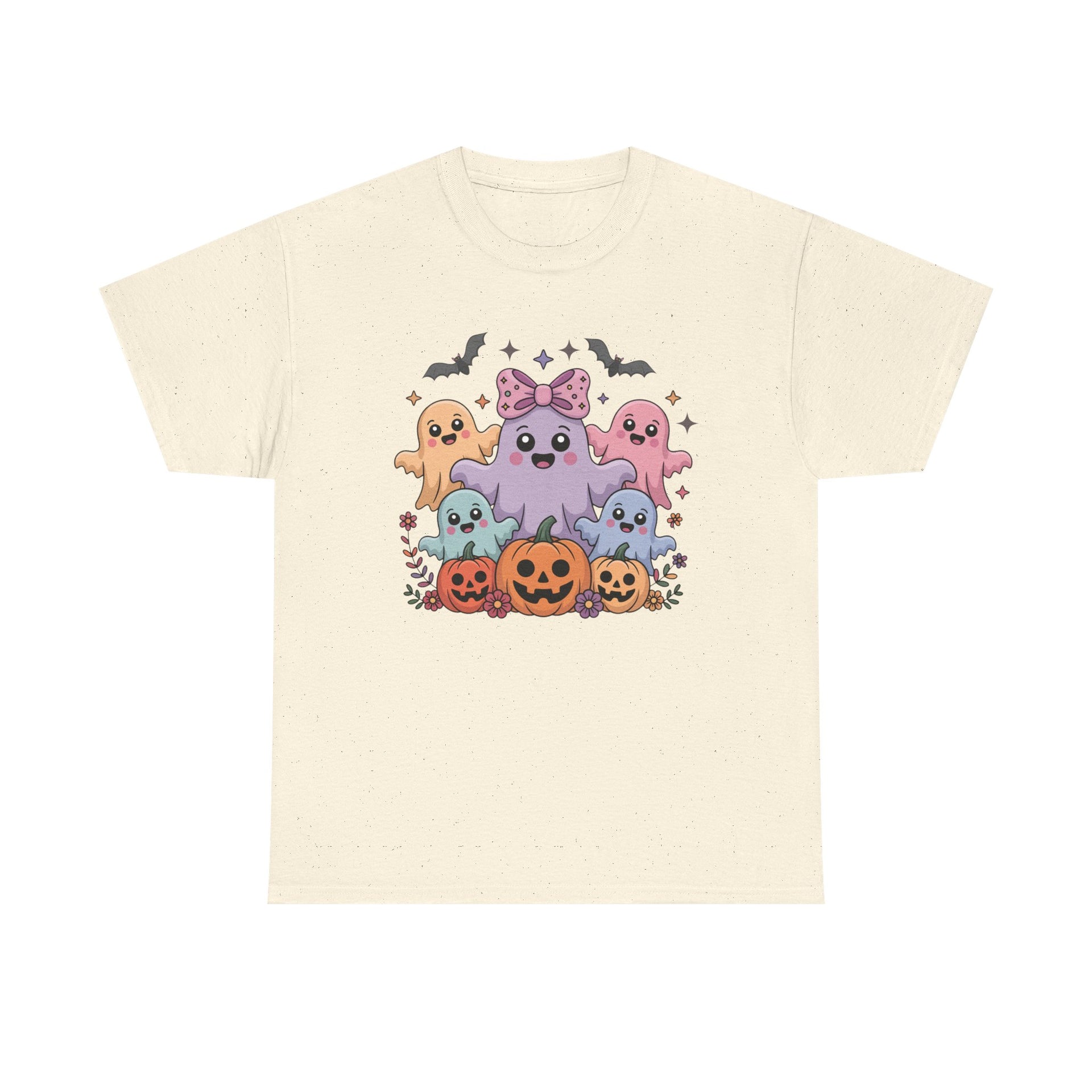 Halloween Tee - Iridescent Coquette Ghost Unisex Heavy Cotton Shirt