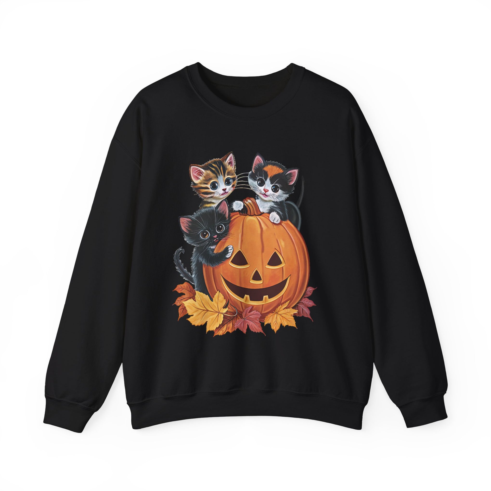 Cute Kittens Halloween Pumpkin Sweatshirt
