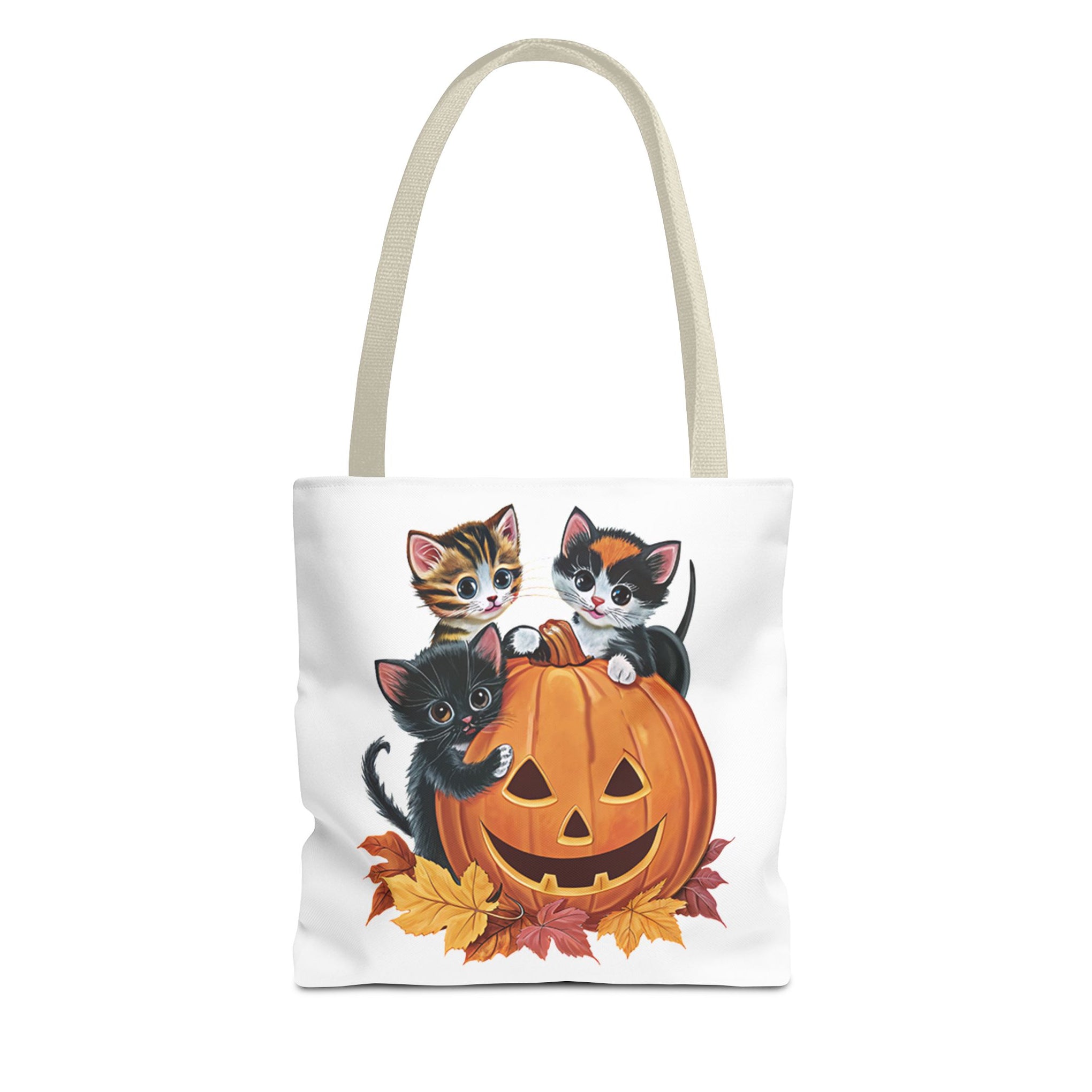 Cute Kittens Halloween Pumpkin Bag, Cute Halloween, Retro Halloween Bag