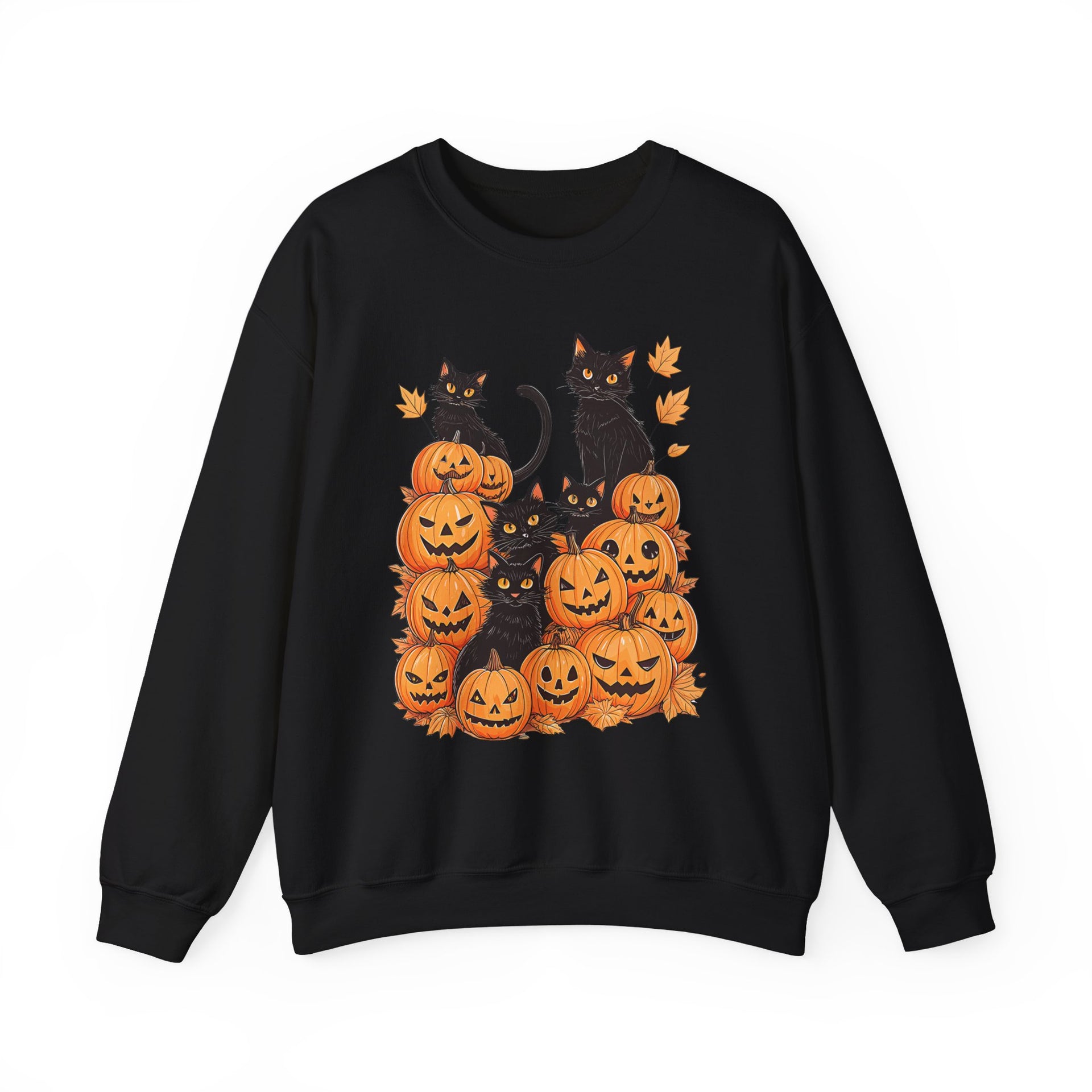 Halloween Black Cat Pumpkin Sweatshirt