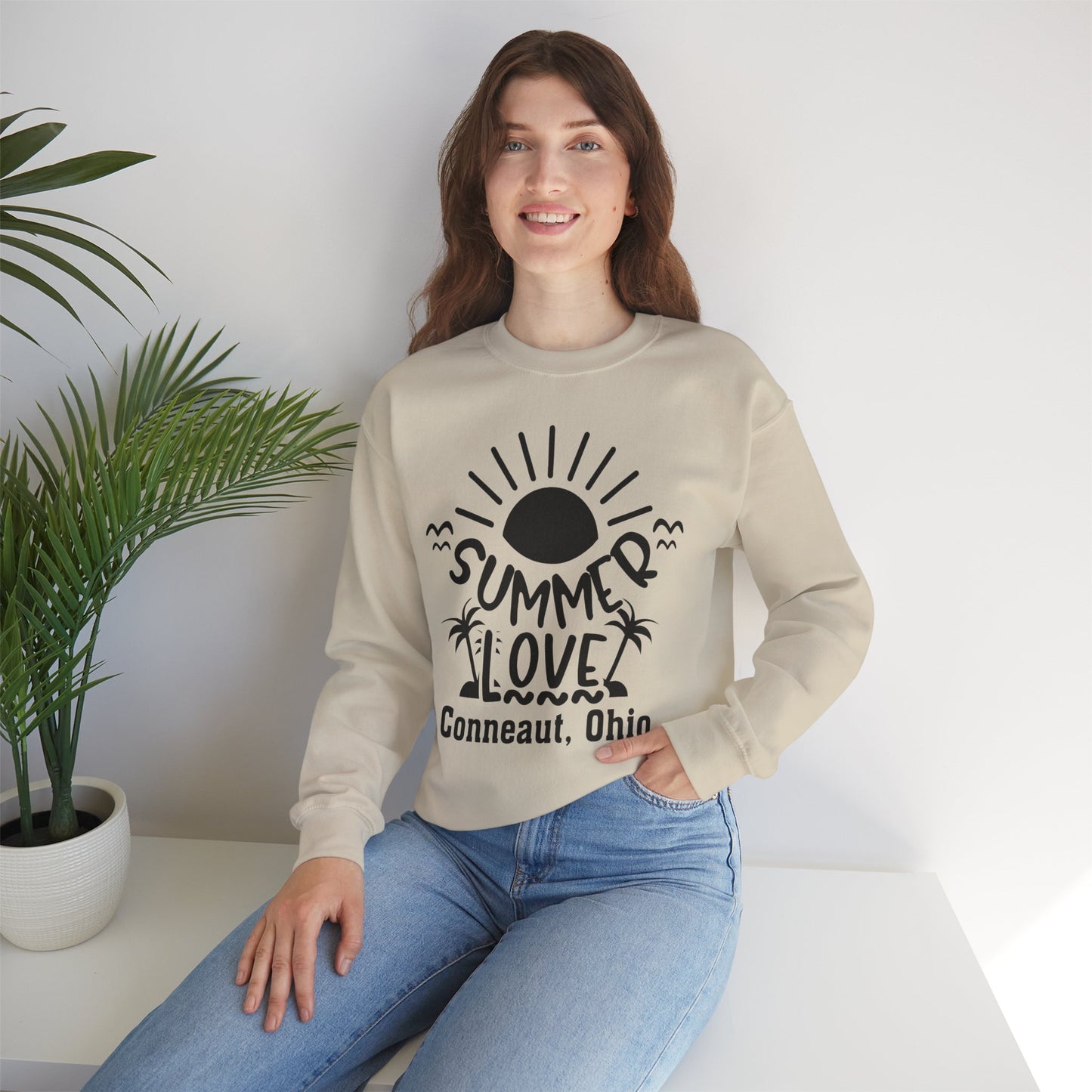 Summer love Conneaut Ohio,  Home Town Love Sweatshirt, Funny Unisex Crewneck, Gift for Homeowners, Comfy Sweatshirt, Cozy Casual Wear