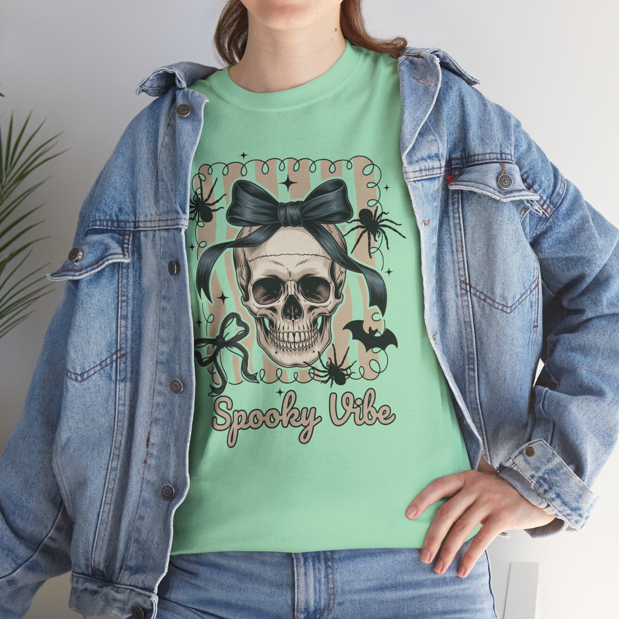 Halloween Coquette Bow Skull Preppy Shirt