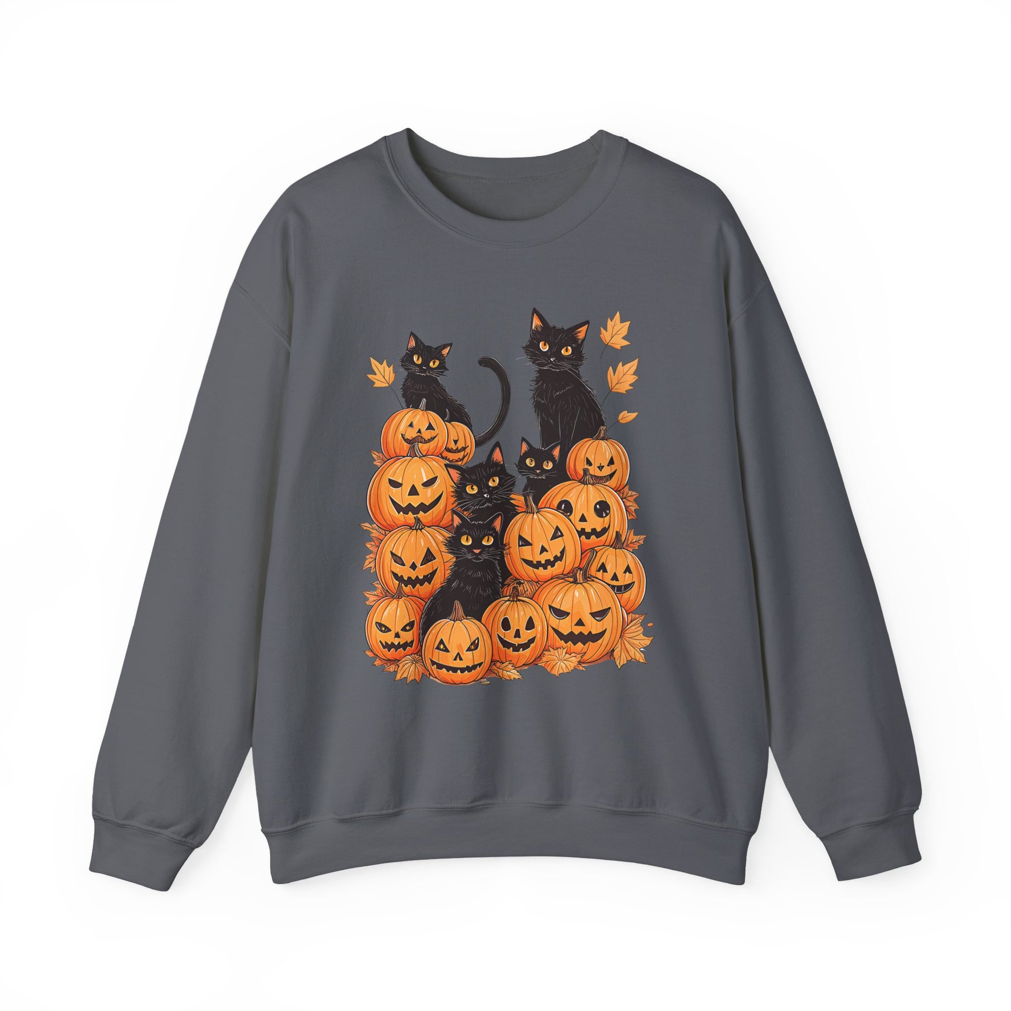Halloween Black Cat Pumpkin Sweatshirt
