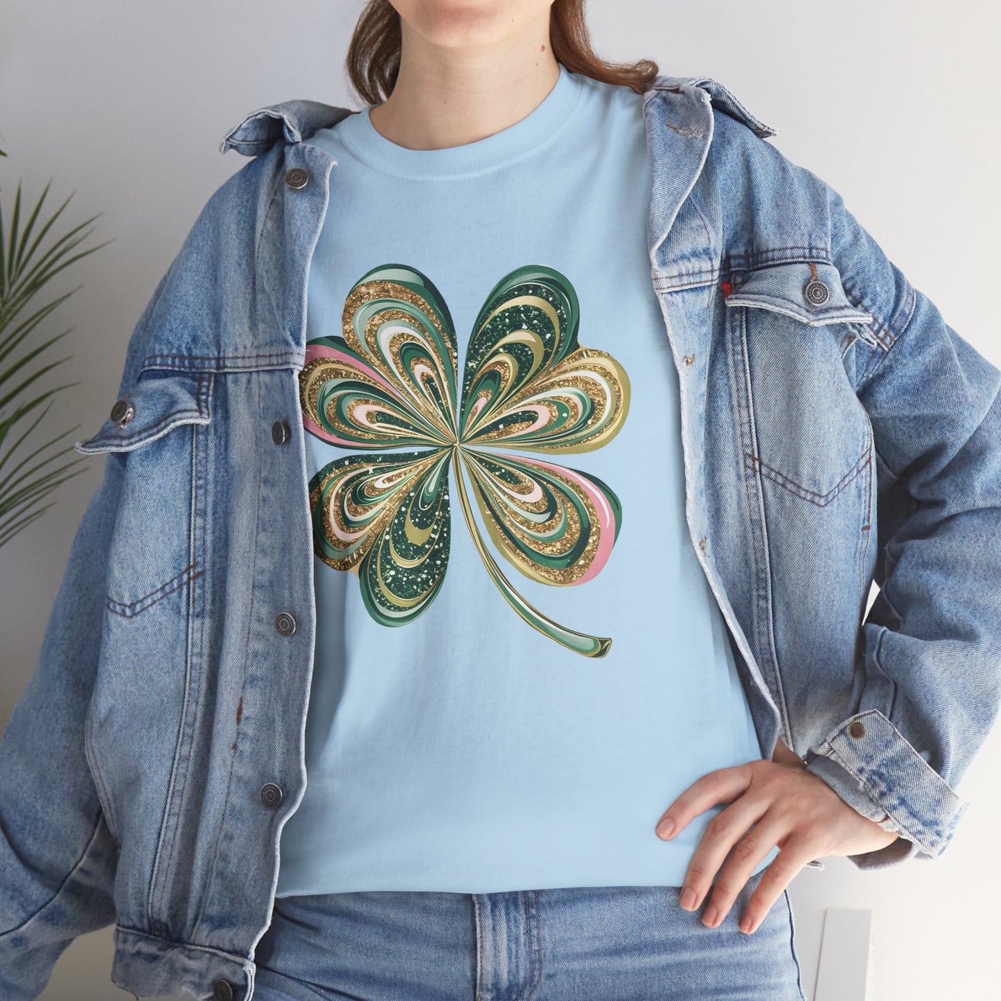 Malti color painted look 4 leaf clover Tee Shirt, Graduate Gift, Unisex Cotton Shirt, School Apparel, Cozy Family Tee