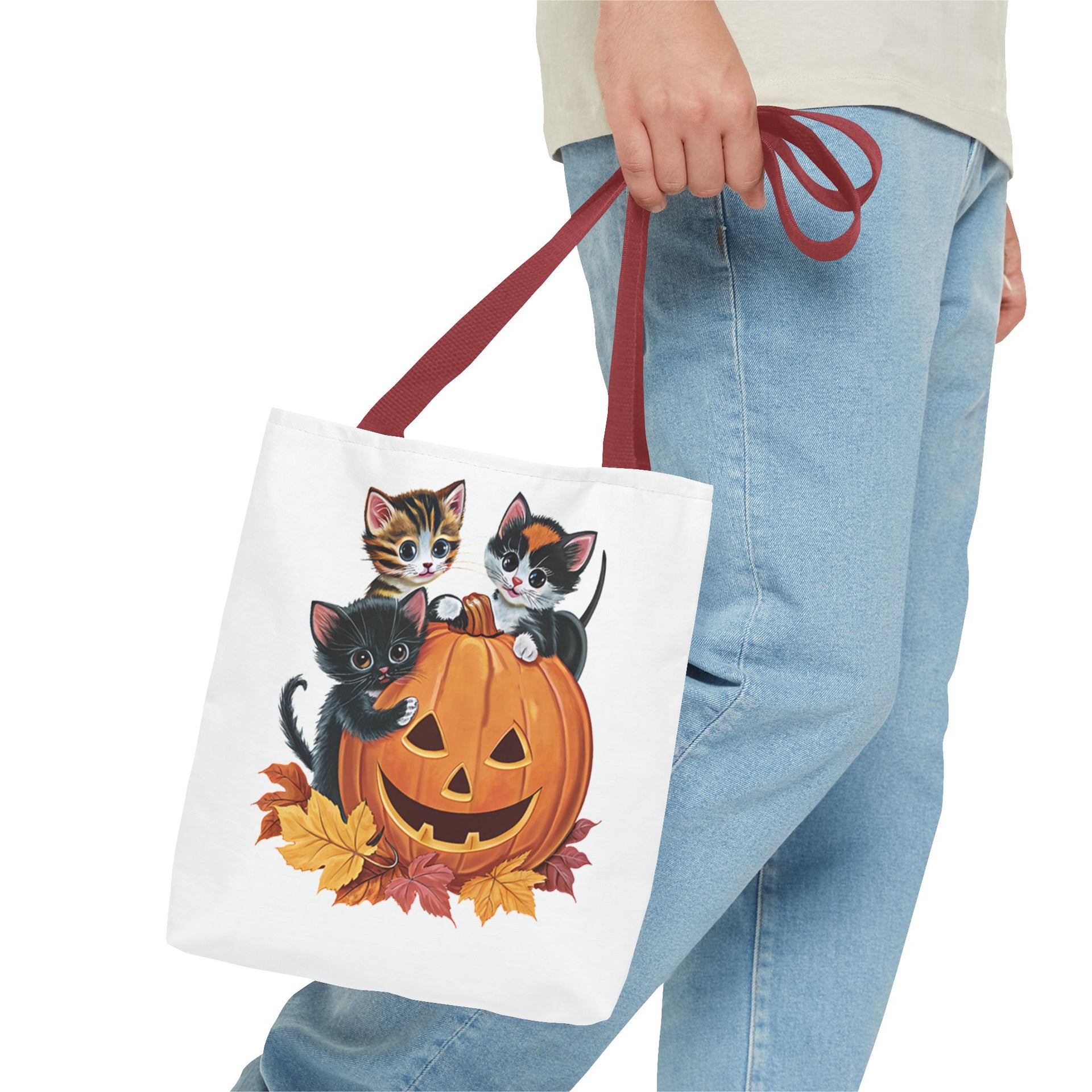 Cute Kittens Halloween Pumpkin Bag, Cute Halloween, Retro Halloween Bag