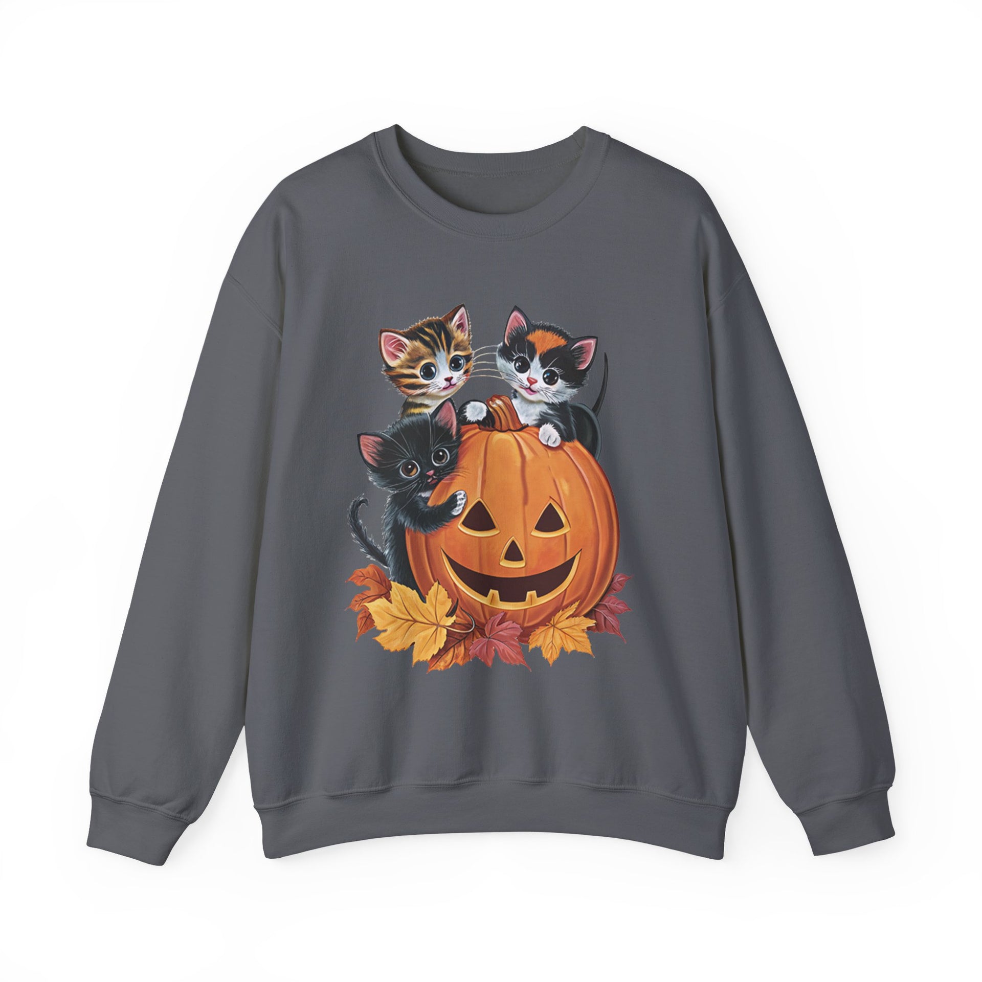 Cute Kittens Halloween Pumpkin Sweatshirt