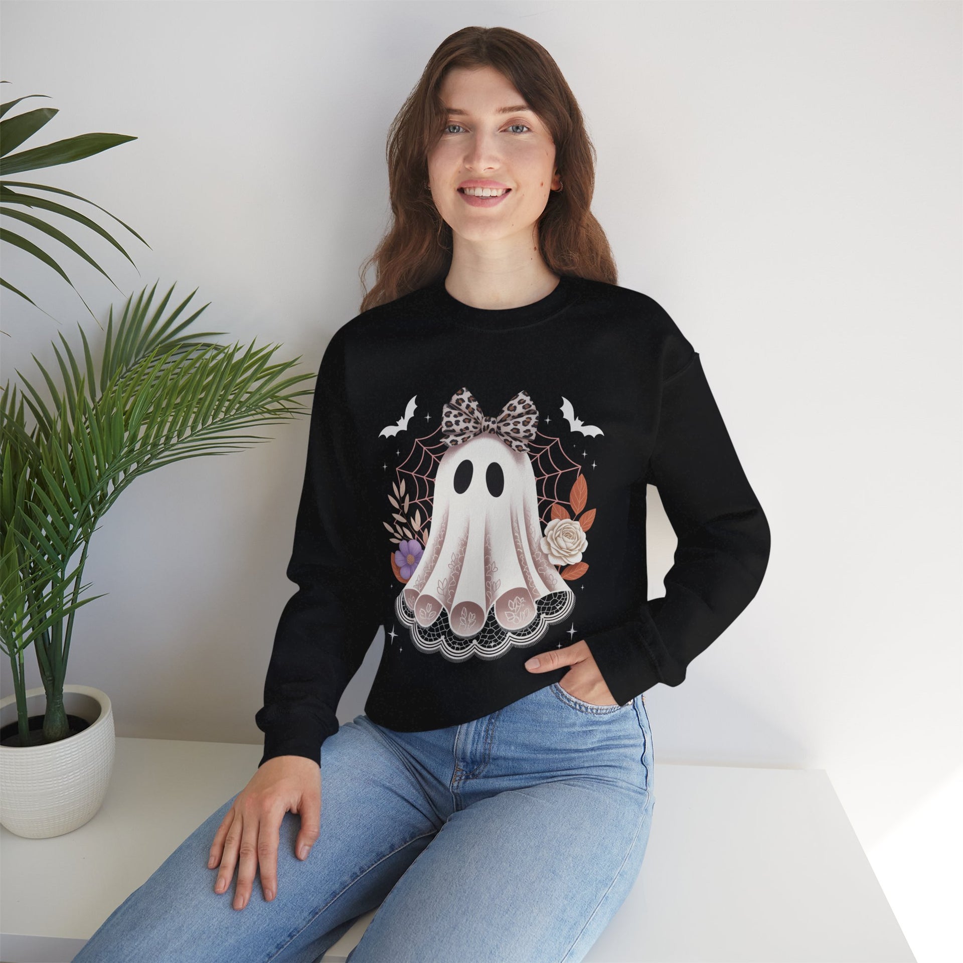 Spooky Season, Coquette Ghost Sweatshirt, Halloween Sweatshirt
